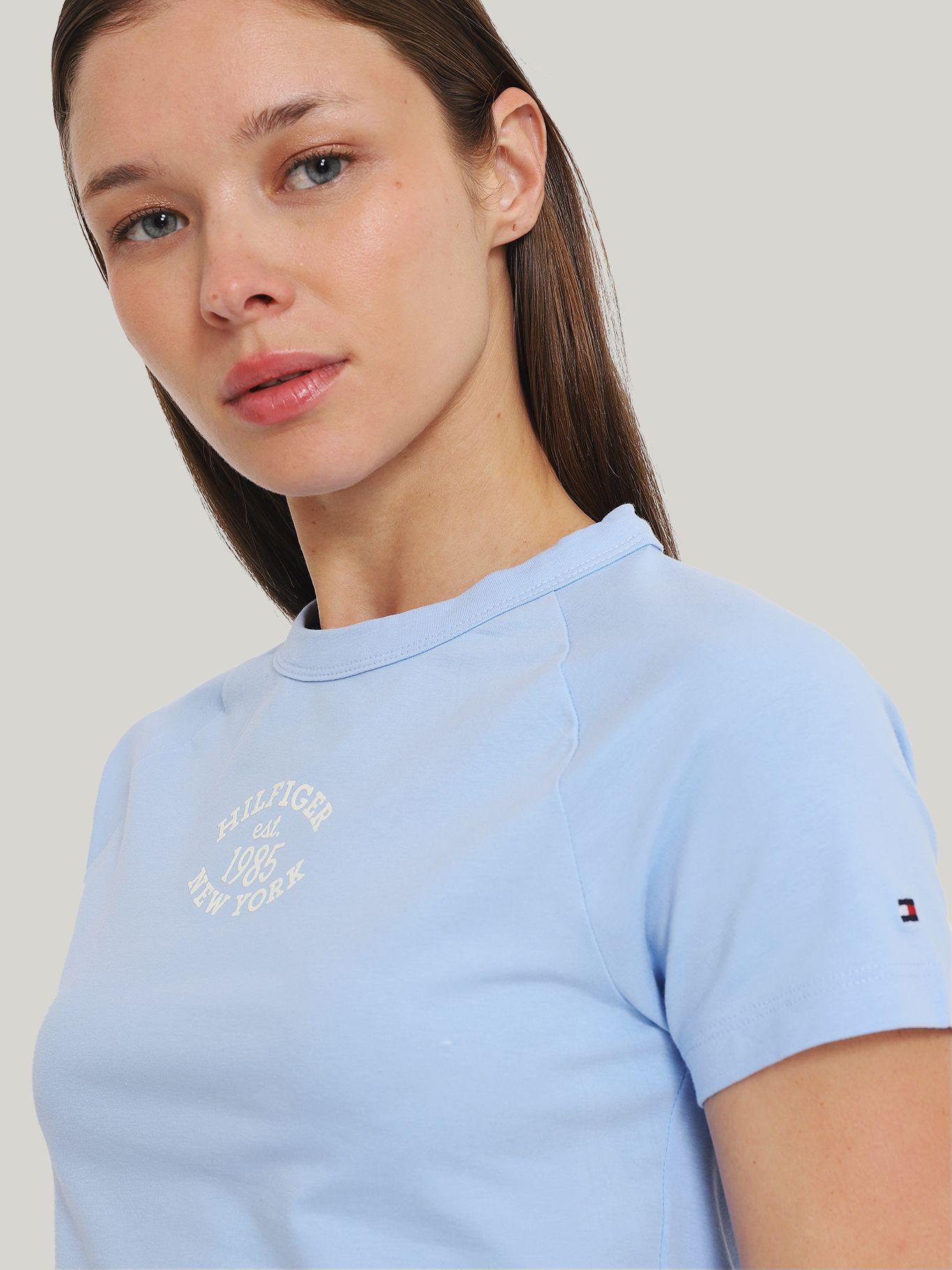 Polera Varsity Slim Fit Celeste Tommy Hilfiger-3