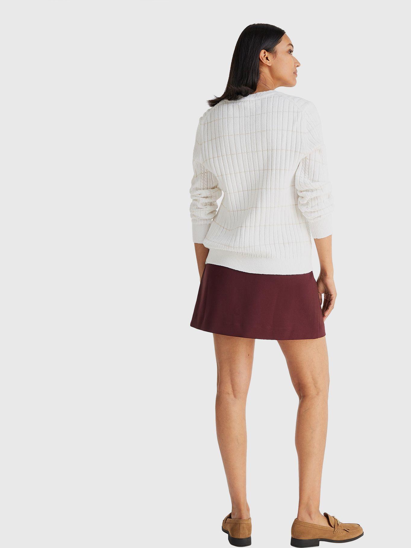 Sweater Tejido De Cable Trenzado Blanco Tommy Hilfiger-2