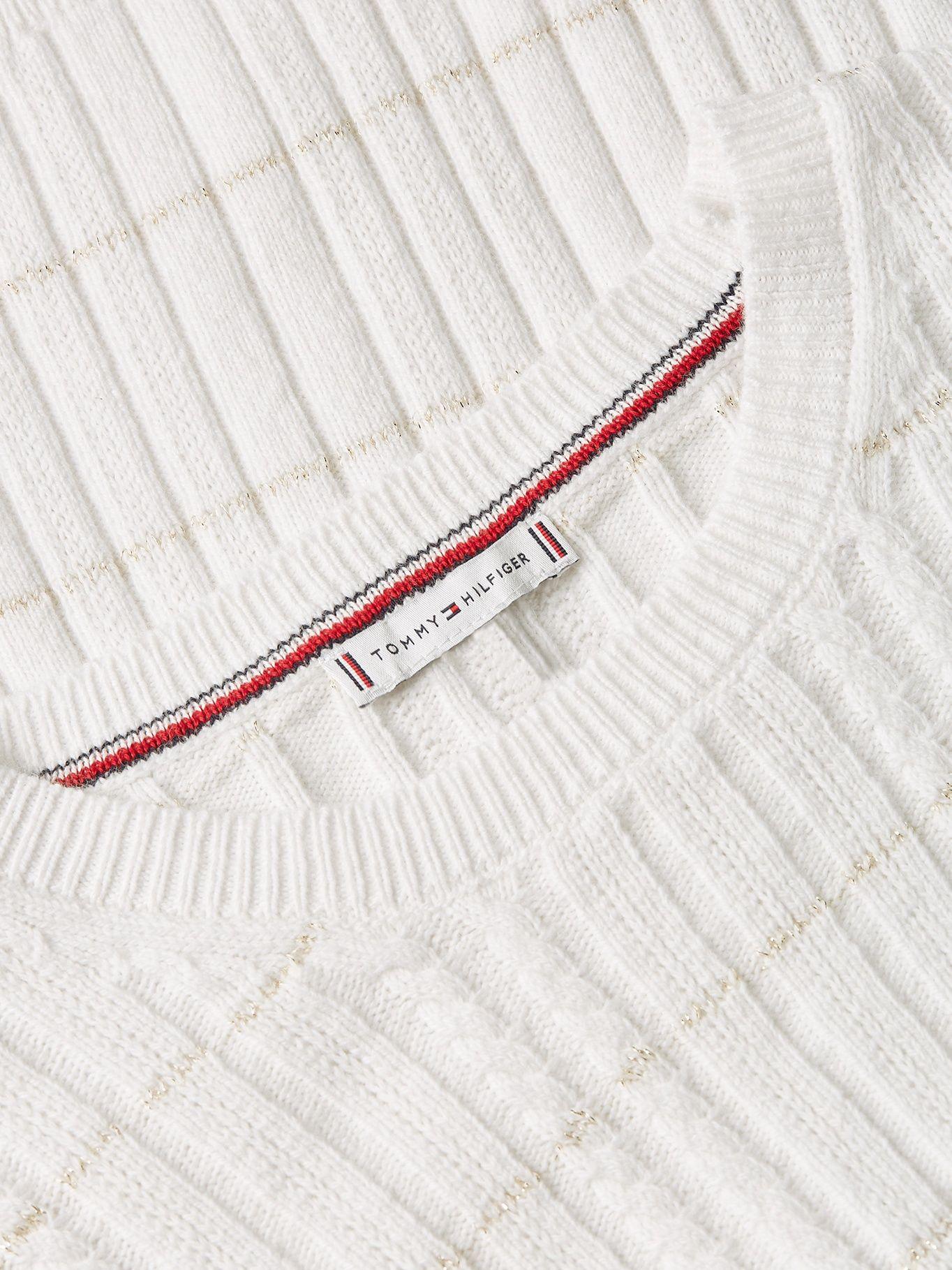 Sweater Tejido De Cable Trenzado Blanco Tommy Hilfiger-4