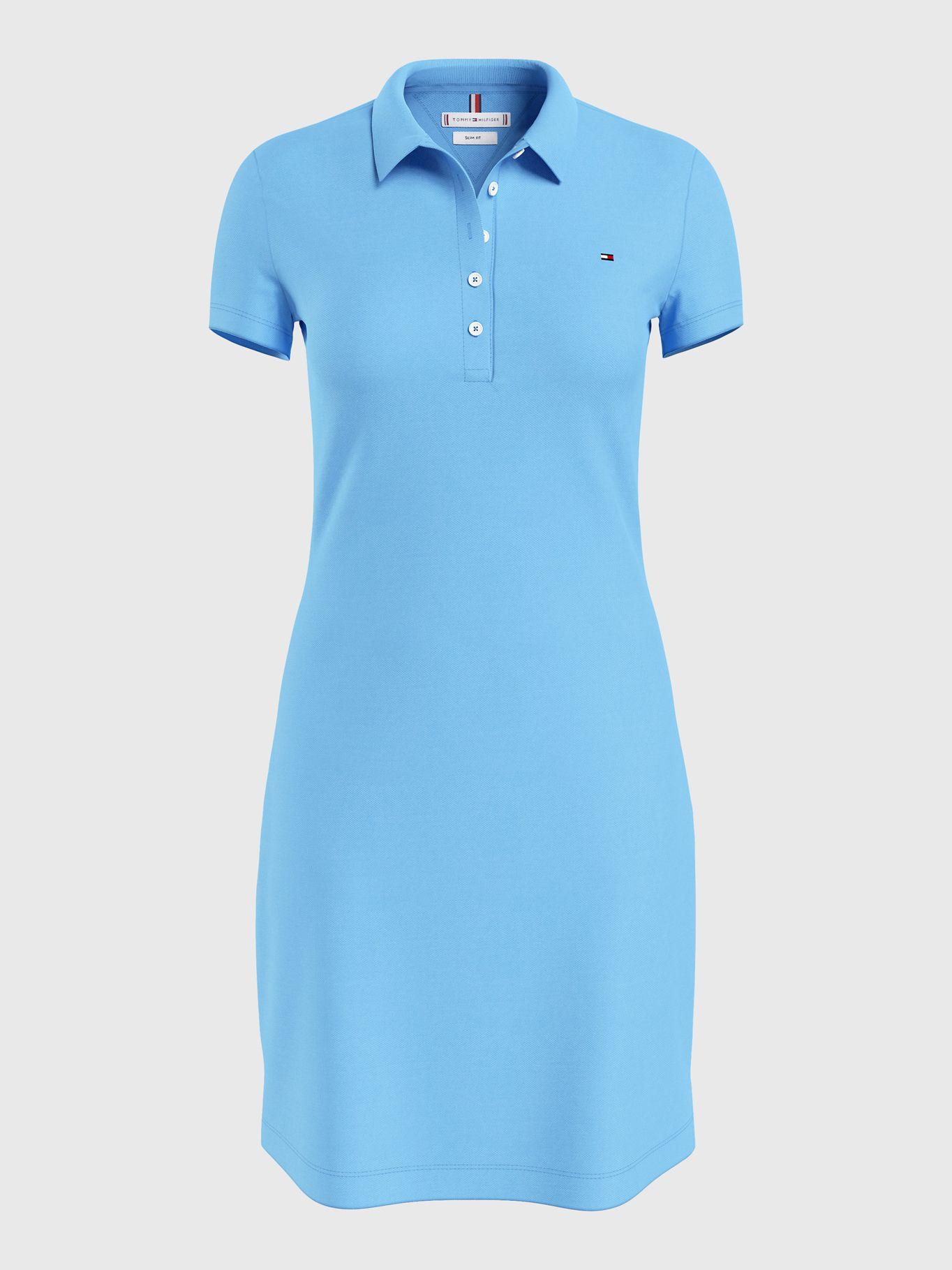 Vestido Polo Slim Fit  Celeste Tommy Hilfiger-4