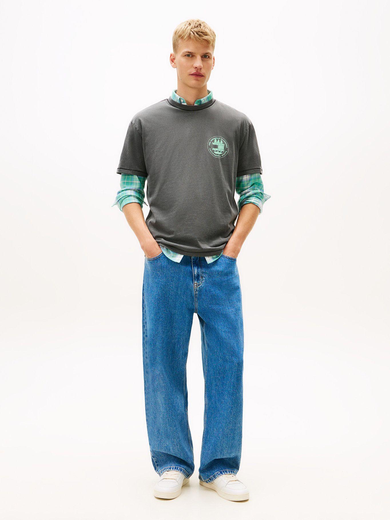 Polera Con Logo Relaxed Fit Tommy Jeans Gris-1