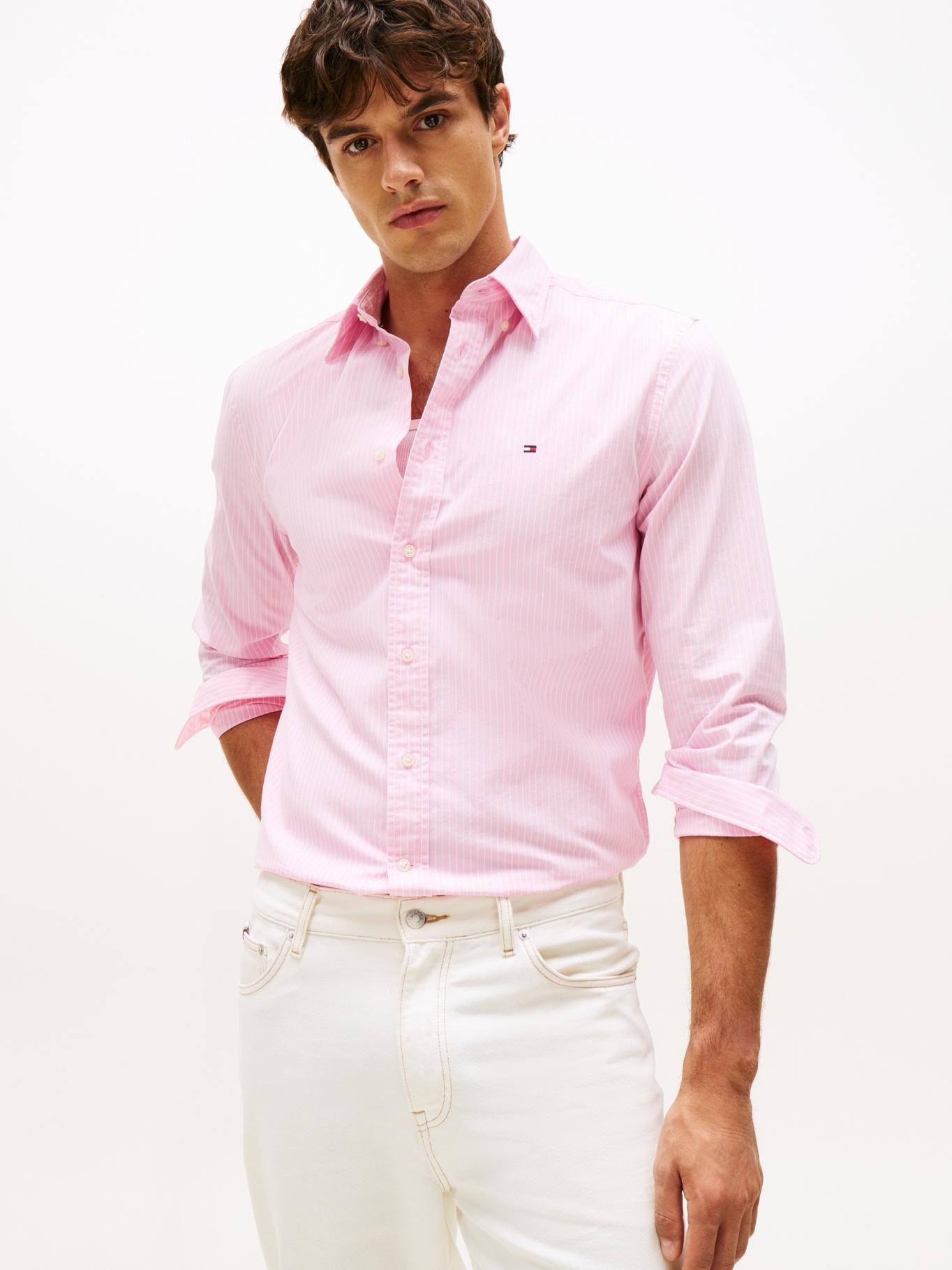 Camisa De Popelín Regular Fit Rosado Tommy Hilfiger-0