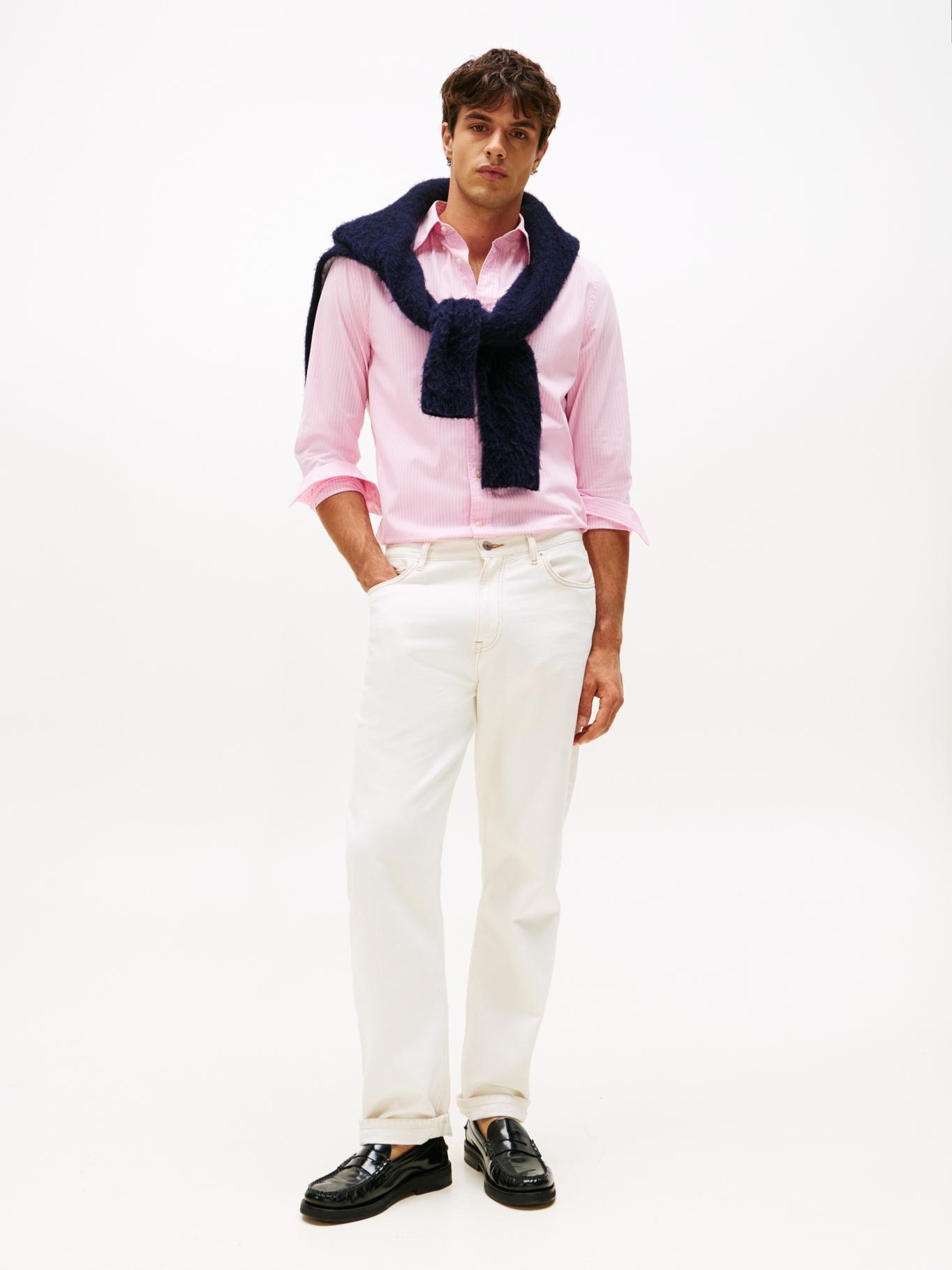 Camisa De Popelín Regular Fit Rosado Tommy Hilfiger-1