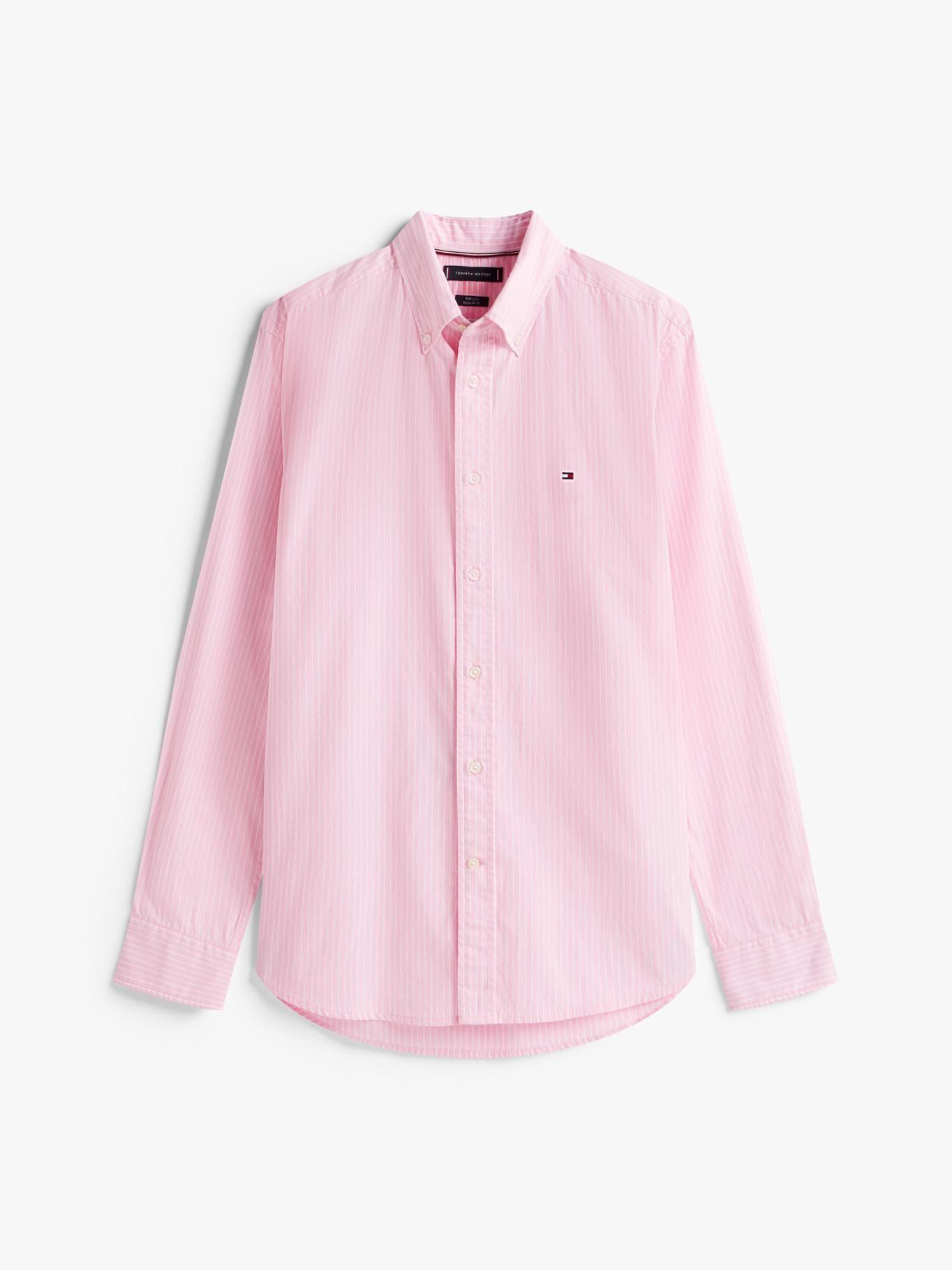 Camisa De Popelín Regular Fit Rosado Tommy Hilfiger-4