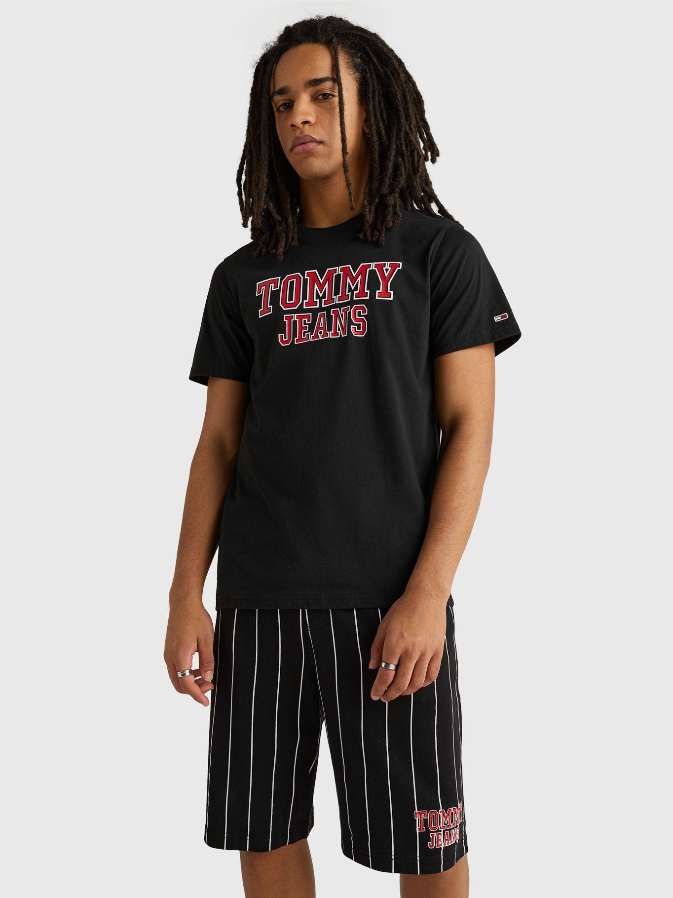 Polera Essential Front Logo Negro Tommy Jeans-0