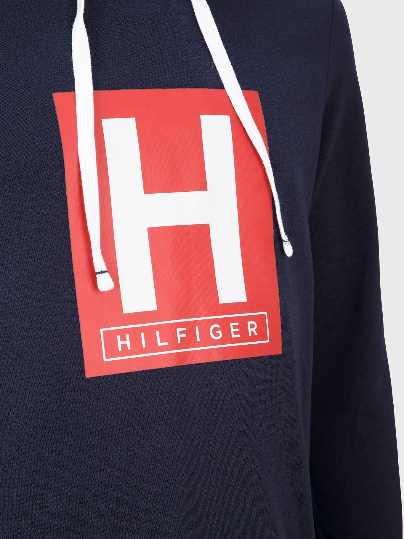 Top Hoodie Pijama Logo Azul Tommy Hilfiger M2-2