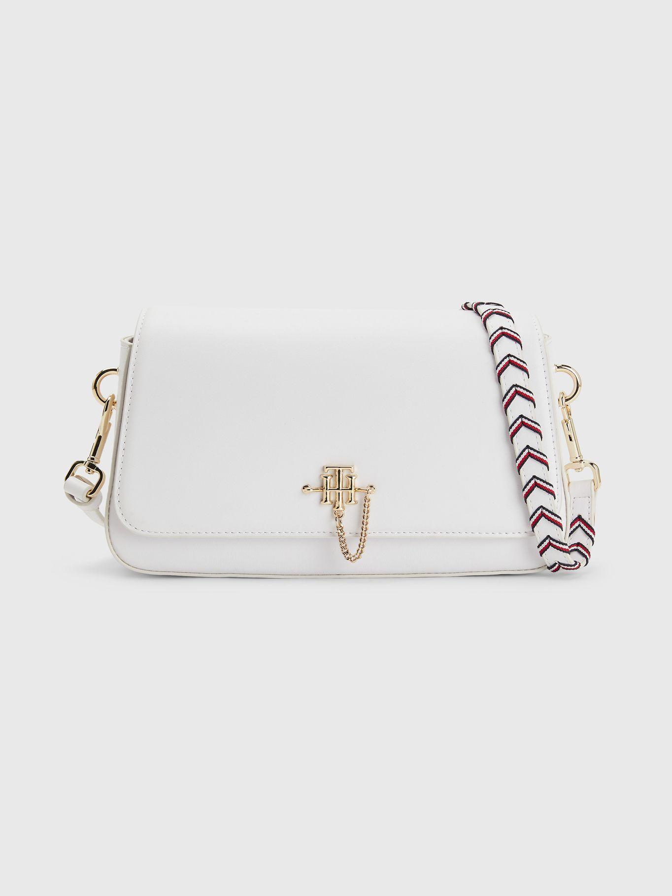 Cartera Bandolera Con Cadena Logo Blanco Tommy Hilfiger-0