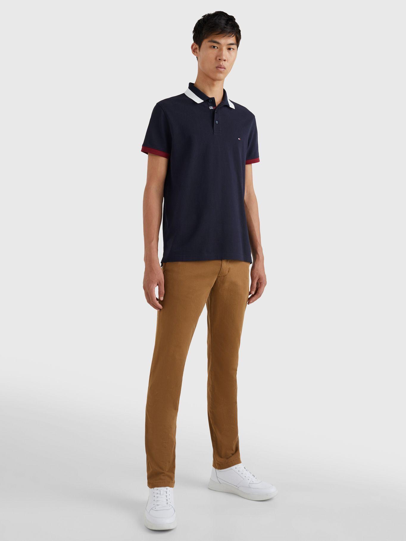 Polo Collar Cuff Block Slim Fit Azul Tommy Hilfiger-1