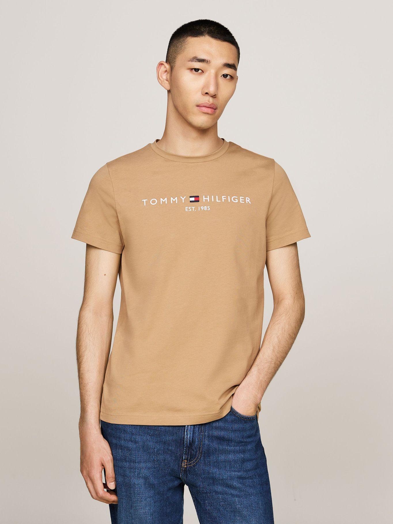 Polera Organic Con Logo Slim-Fit Beige Tommy Hilfiger-0