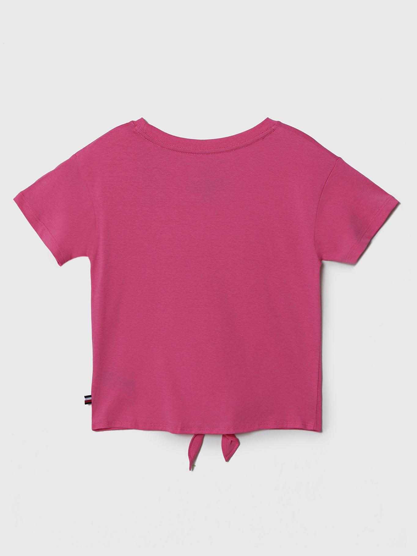 Polera Anudada Con Logo Rosado Tommy Hilfiger-1