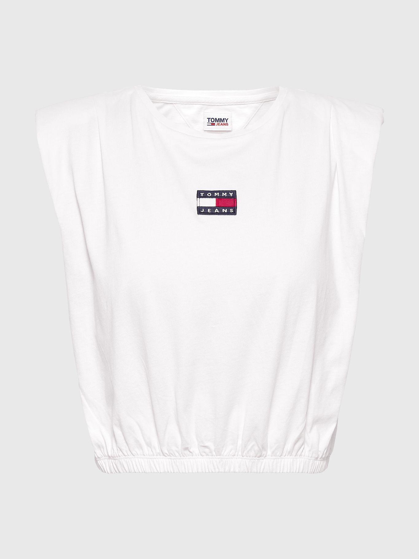 Polera Cropped Sin Mangas Blanco Tommy Jeans JN2-4
