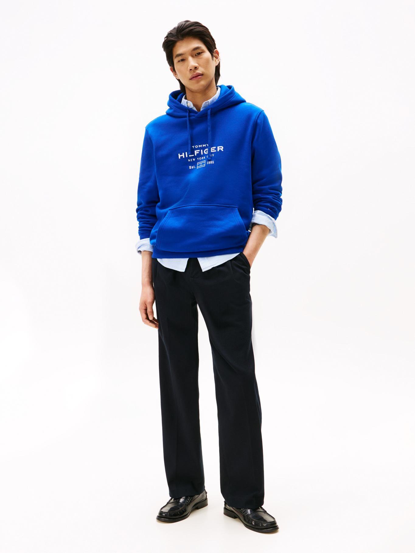 Polerón Hoodie Oval Logo Gráfico Azul Tommy Hilfiger-1