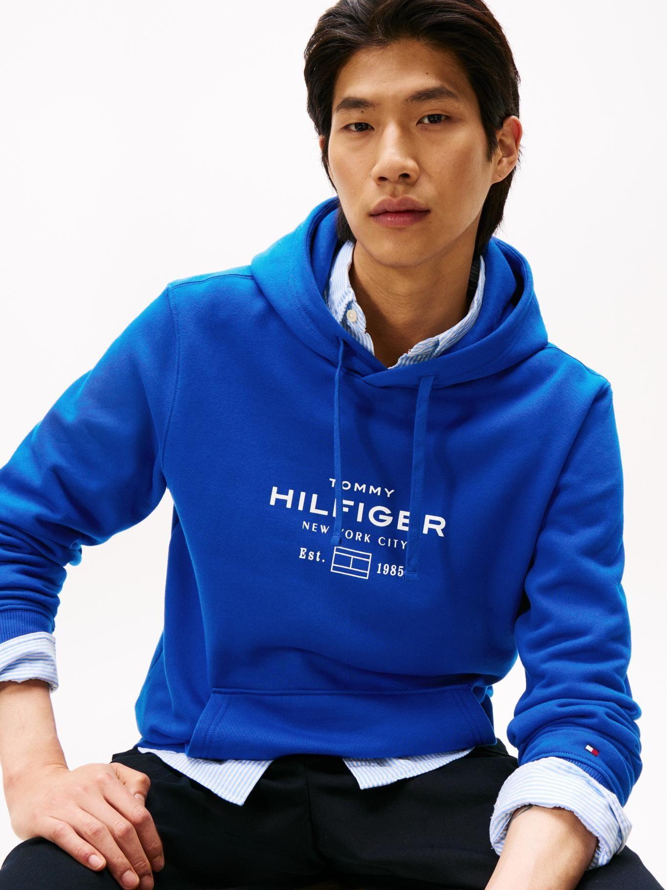 Polerón Hoodie Oval Logo Gráfico Azul Tommy Hilfiger-3