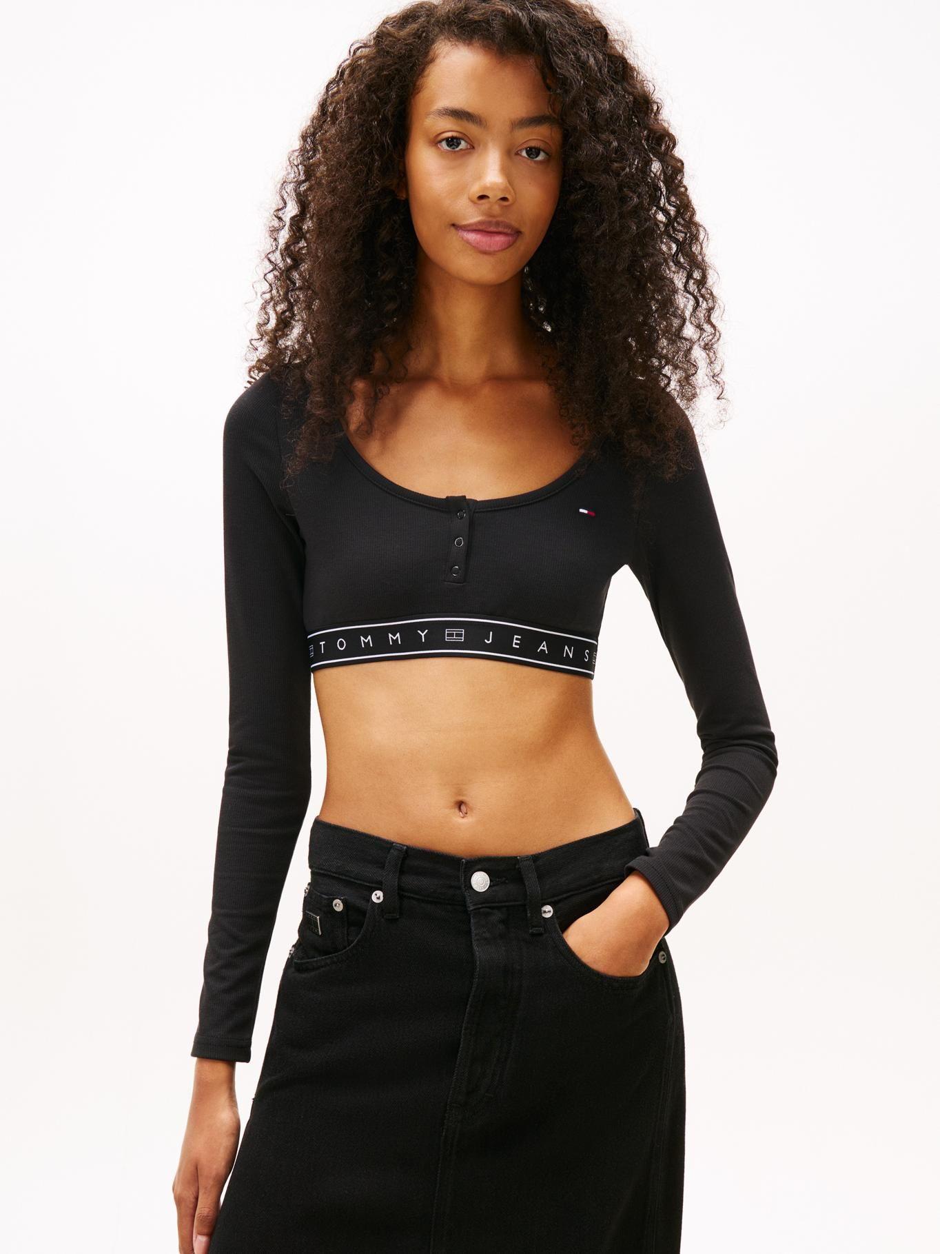 Polera Crop Con Logo Slim Fit Tommy Jeans Negro-0