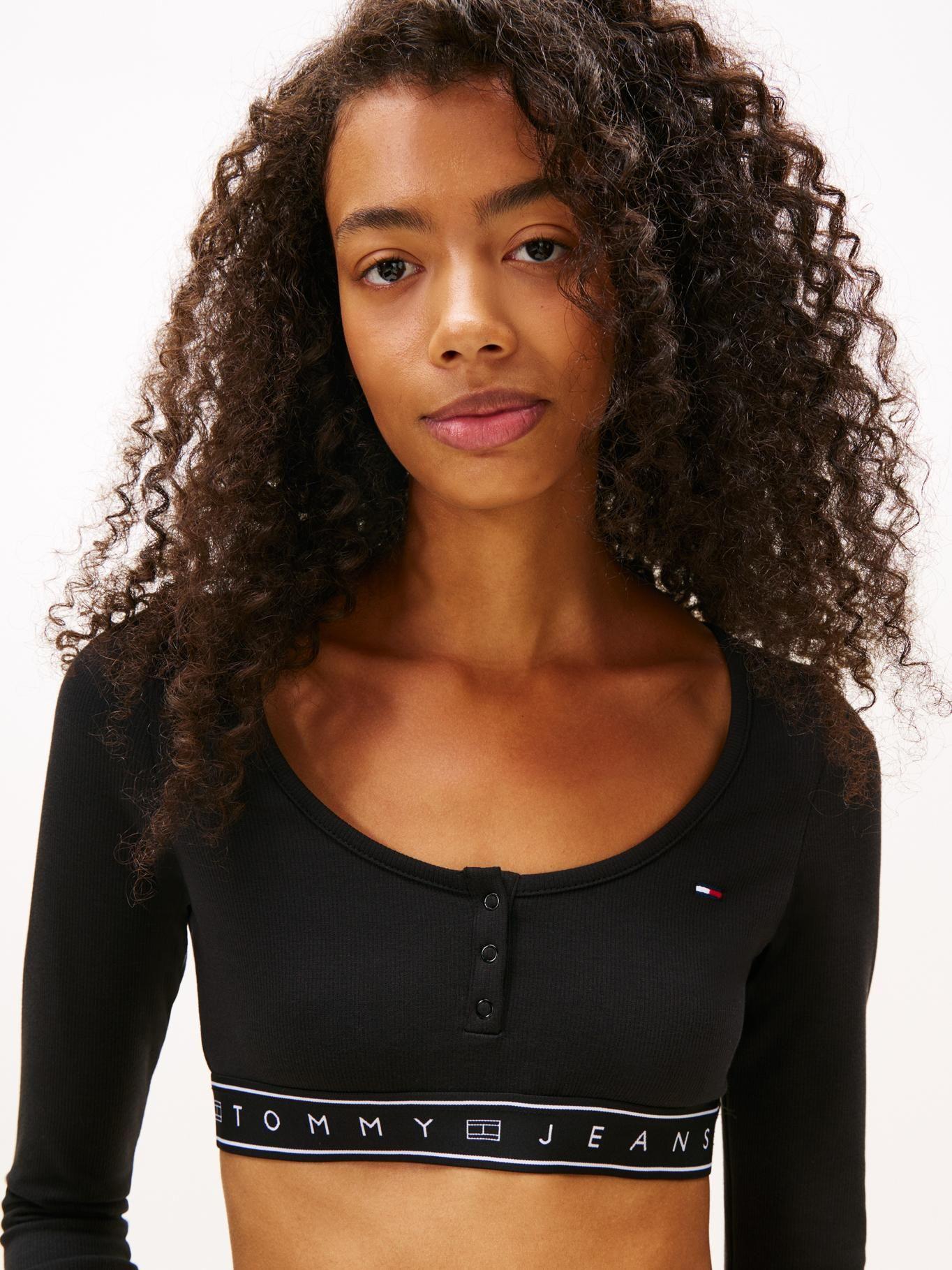 Polera Crop Con Logo Slim Fit Tommy Jeans Negro-3
