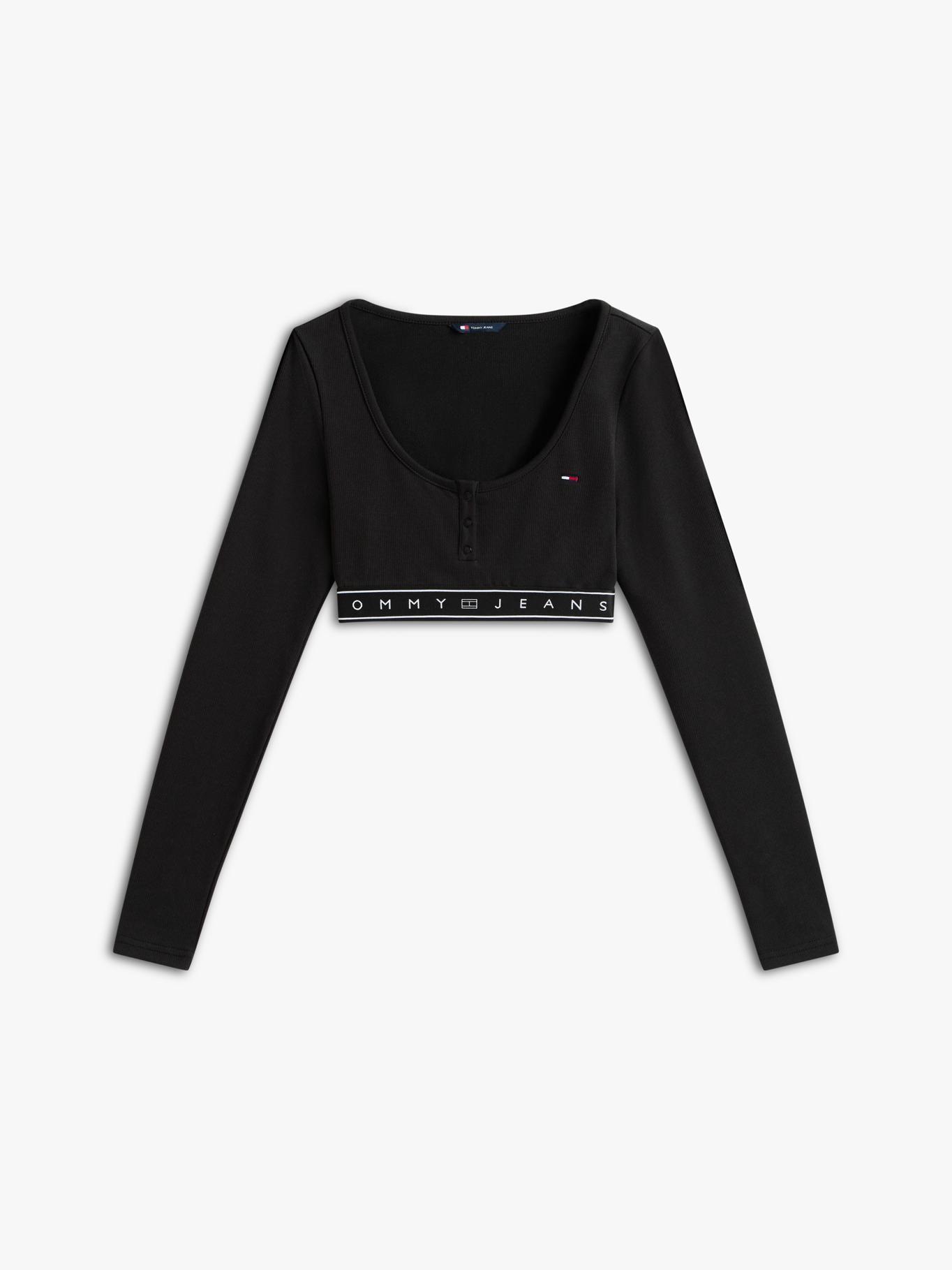 Polera Crop Con Logo Slim Fit Tommy Jeans Negro-4