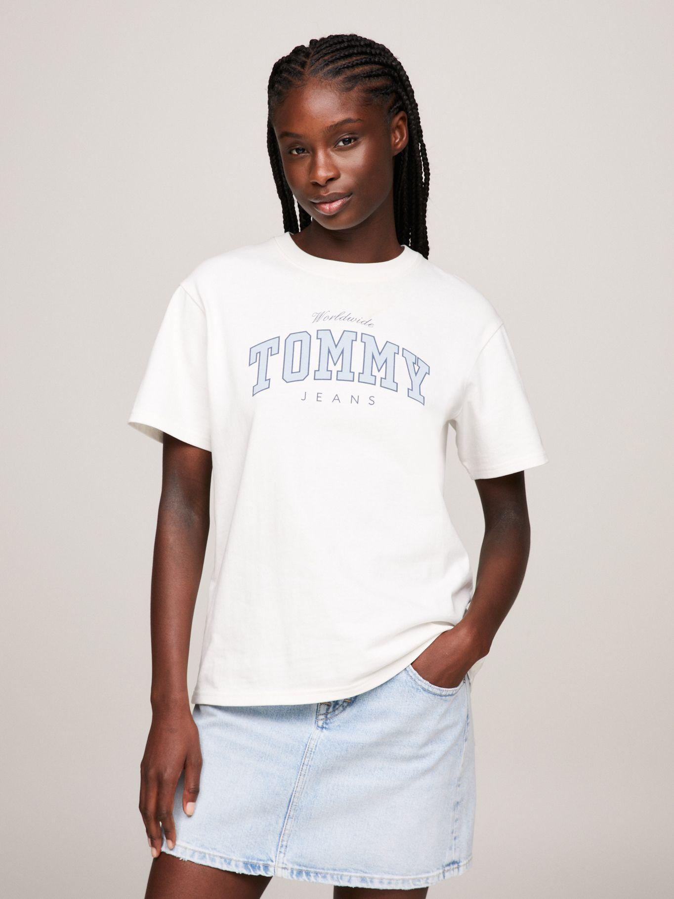 POLERA RELAXED LOGO VARSITY BLANCO TOMMY JEANS-0