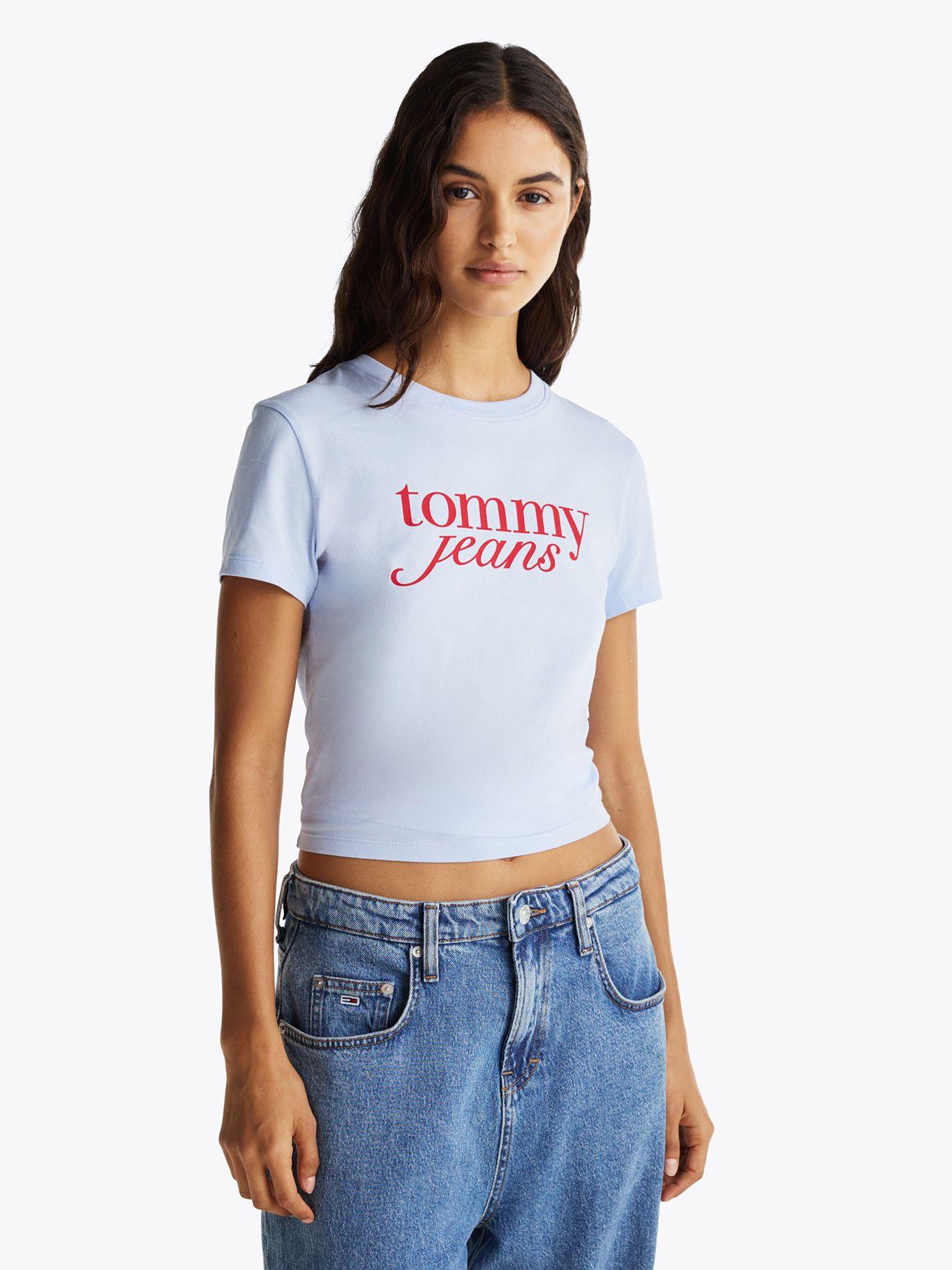 Polera Essential Logo Slim Fit Celeste Tommy Jeans-0