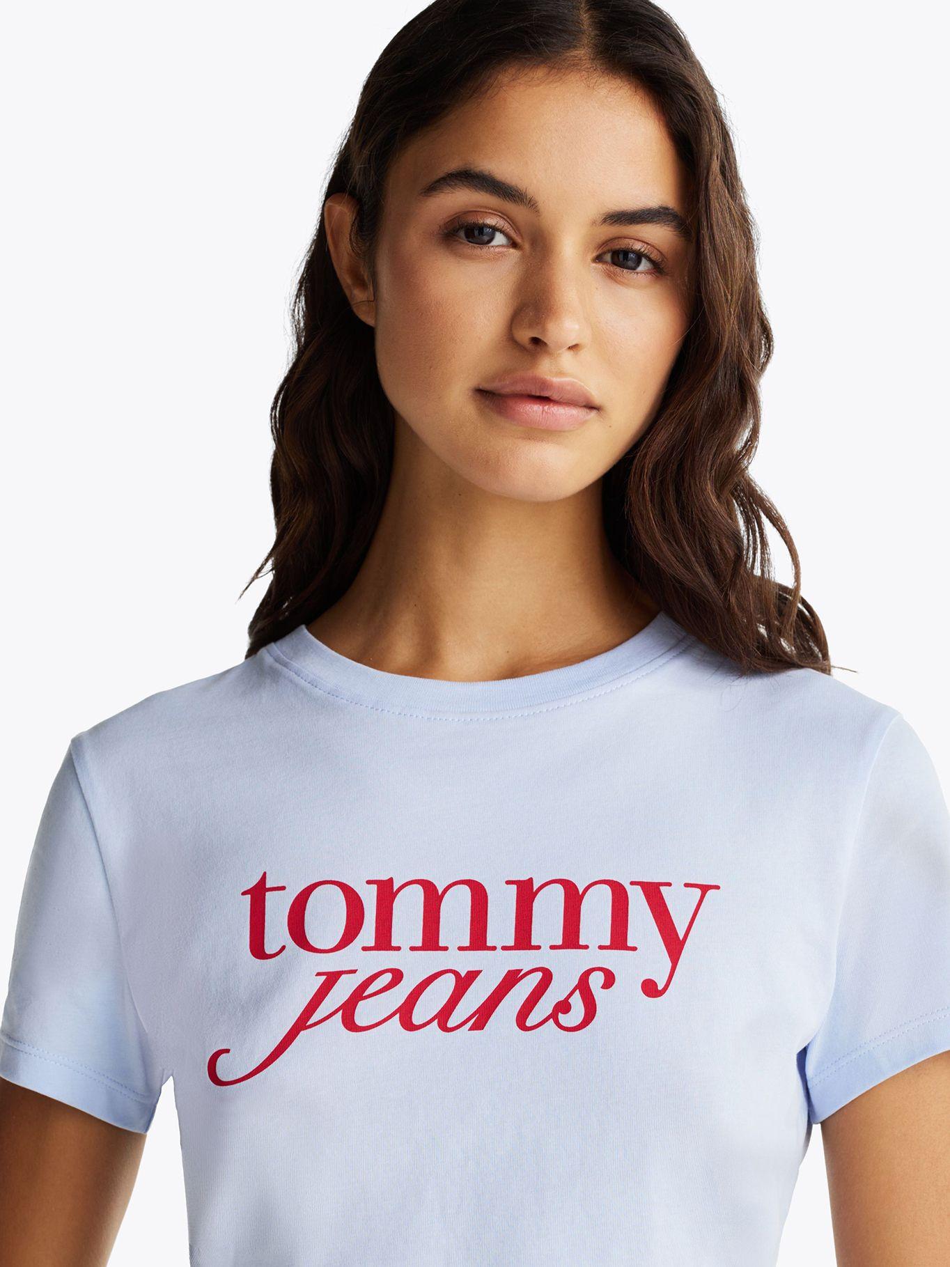 Polera Essential Logo Slim Fit Celeste Tommy Jeans-3
