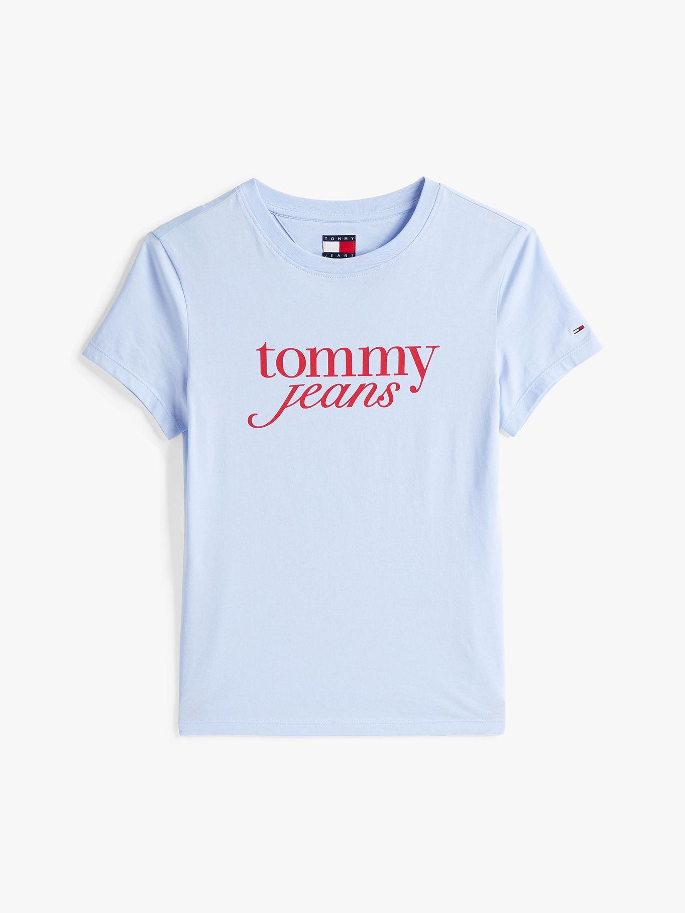 Polera Essential Logo Slim Fit Celeste Tommy Jeans-4
