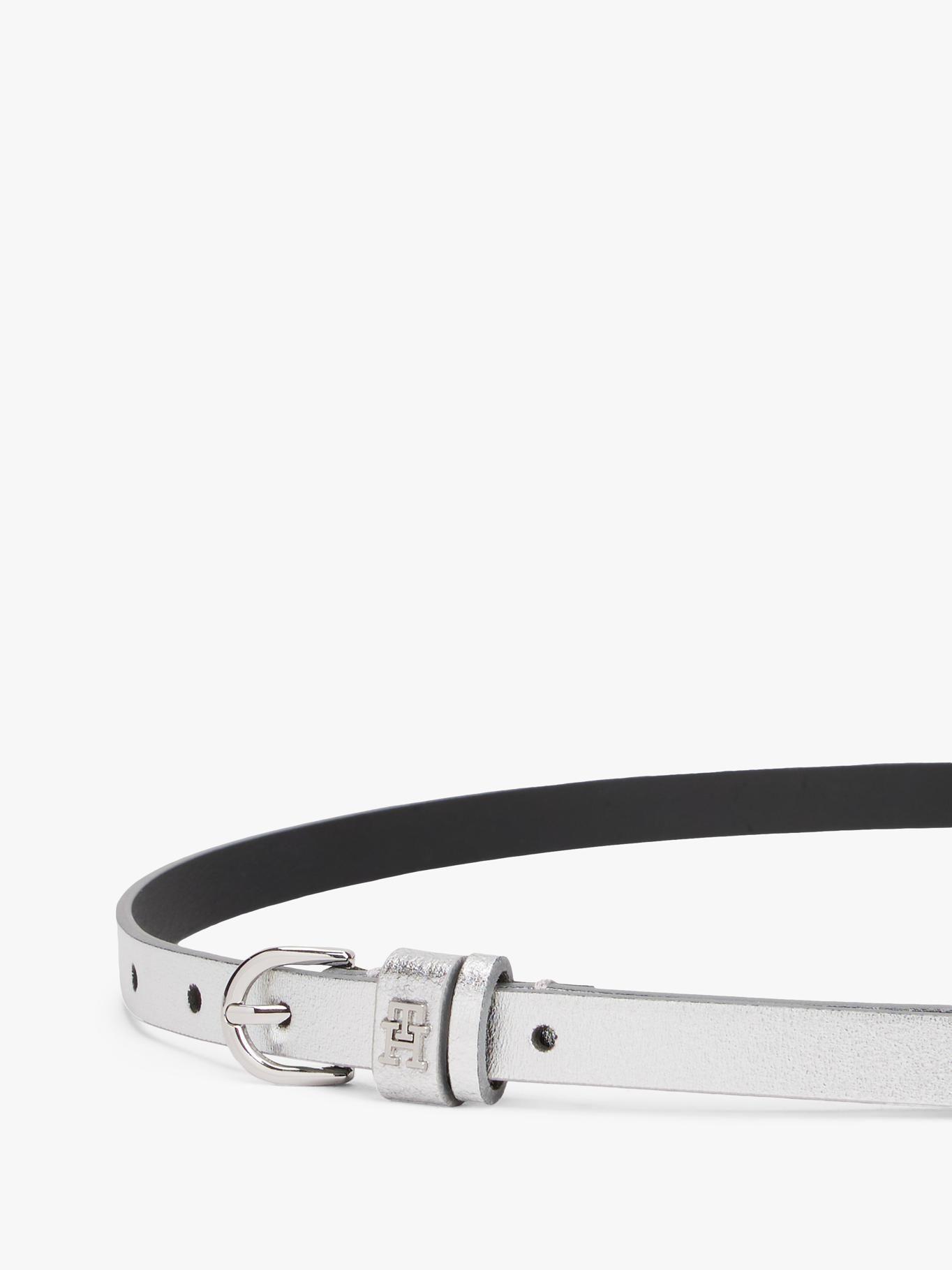 Cinturón Metalizado Monogram Gris Tommy Hilfiger-1