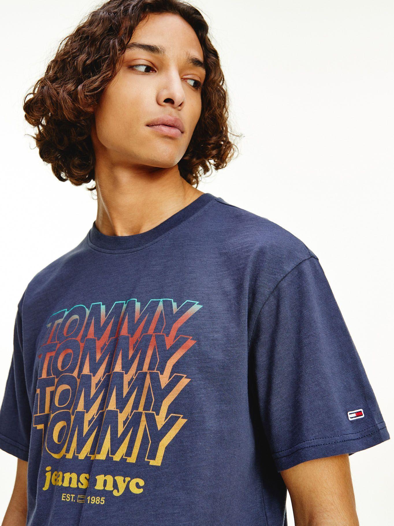 Polera Repeat Logo Azul Tommy Jeans E2-2