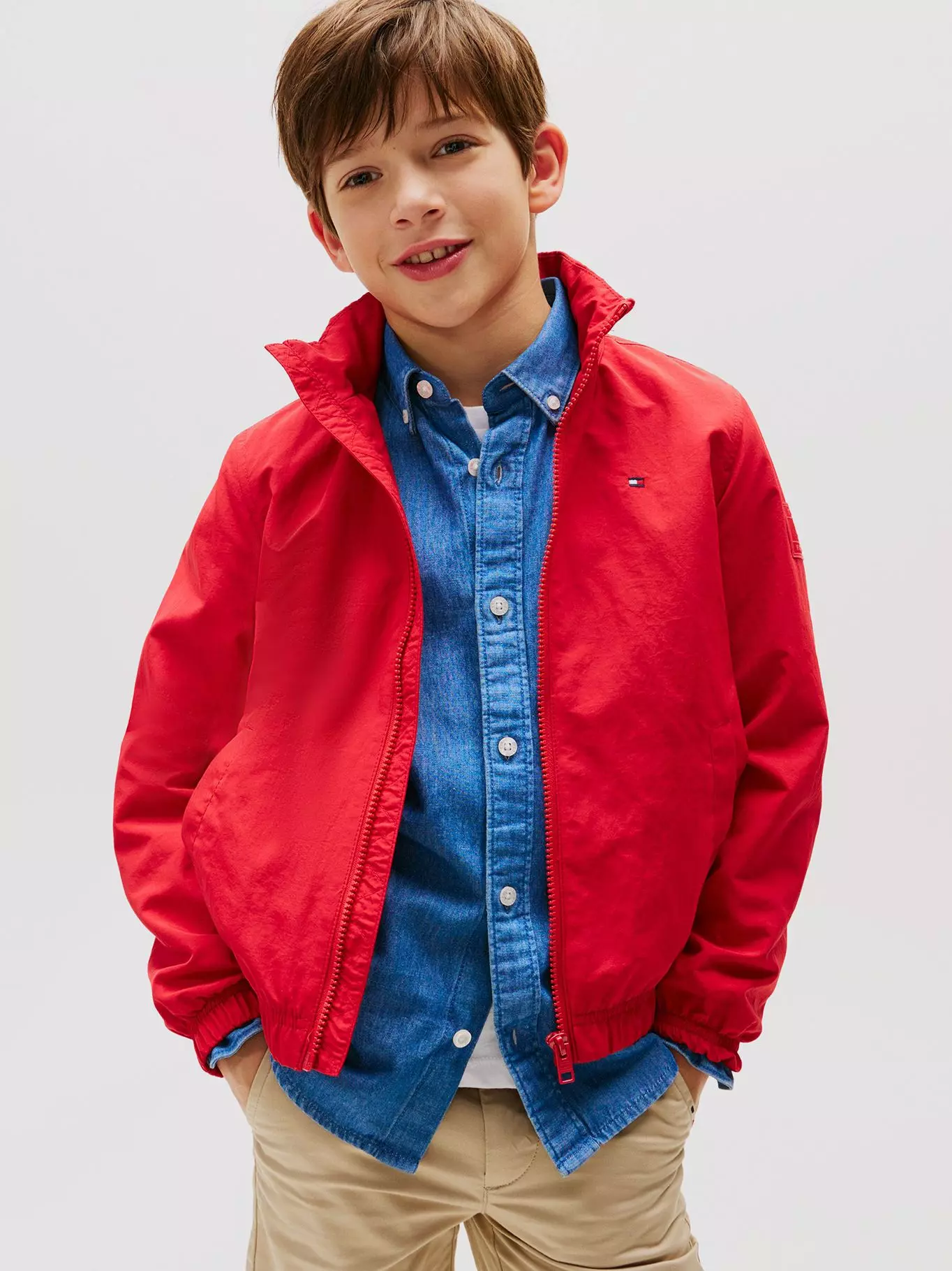 Chaqueta de Gorro Y Parche Del Logo Rojo Tommy Hilfiger-0