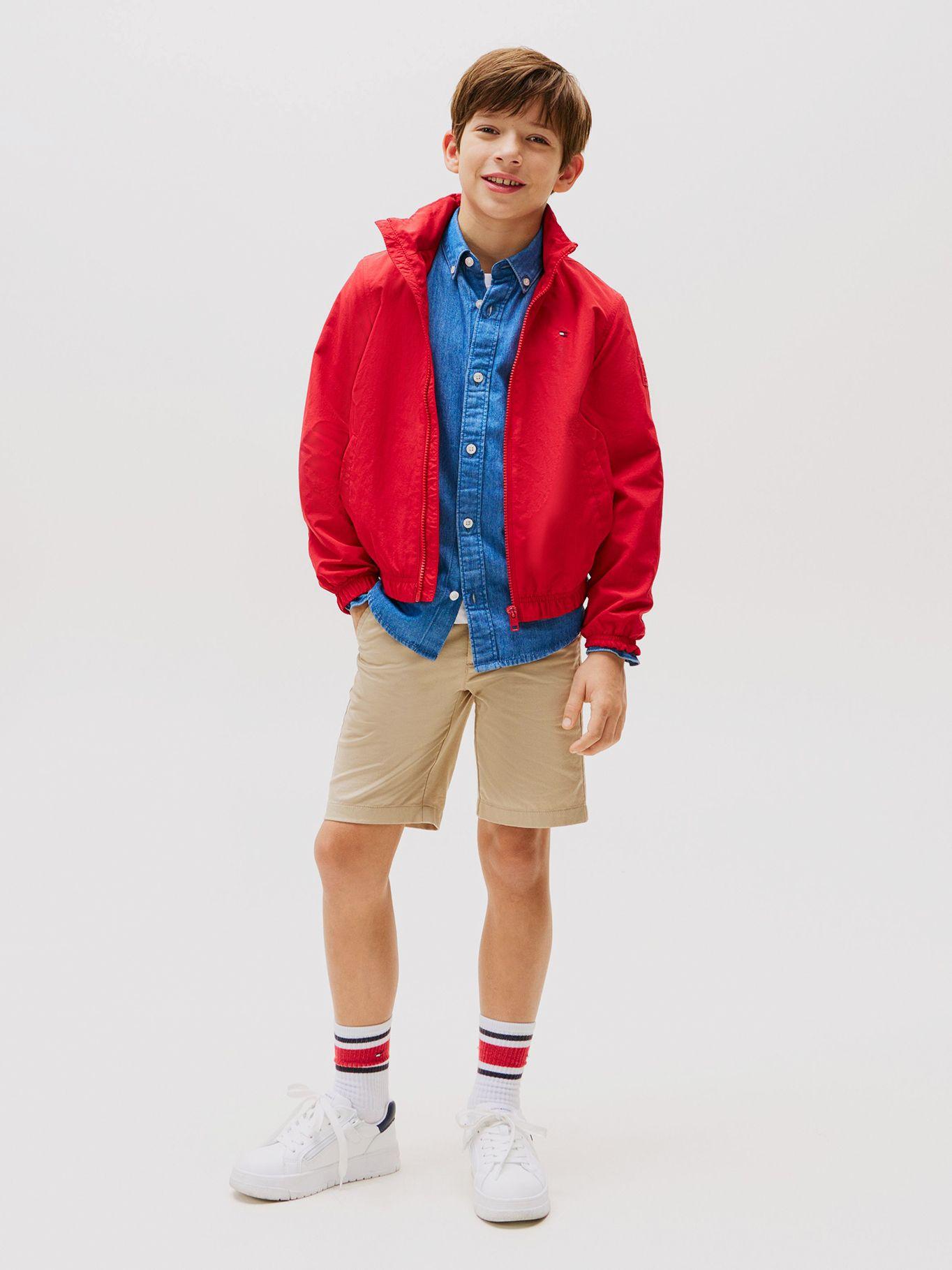 Chaqueta de Gorro Y Parche Del Logo Rojo Tommy Hilfiger-1