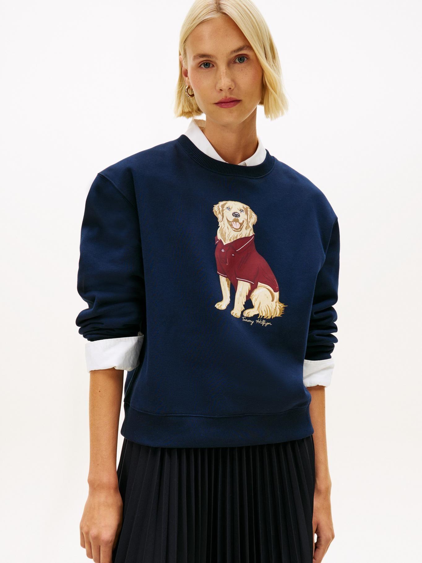 Polerón Solid Dog Logo Azul Tommy Hilfiger-0