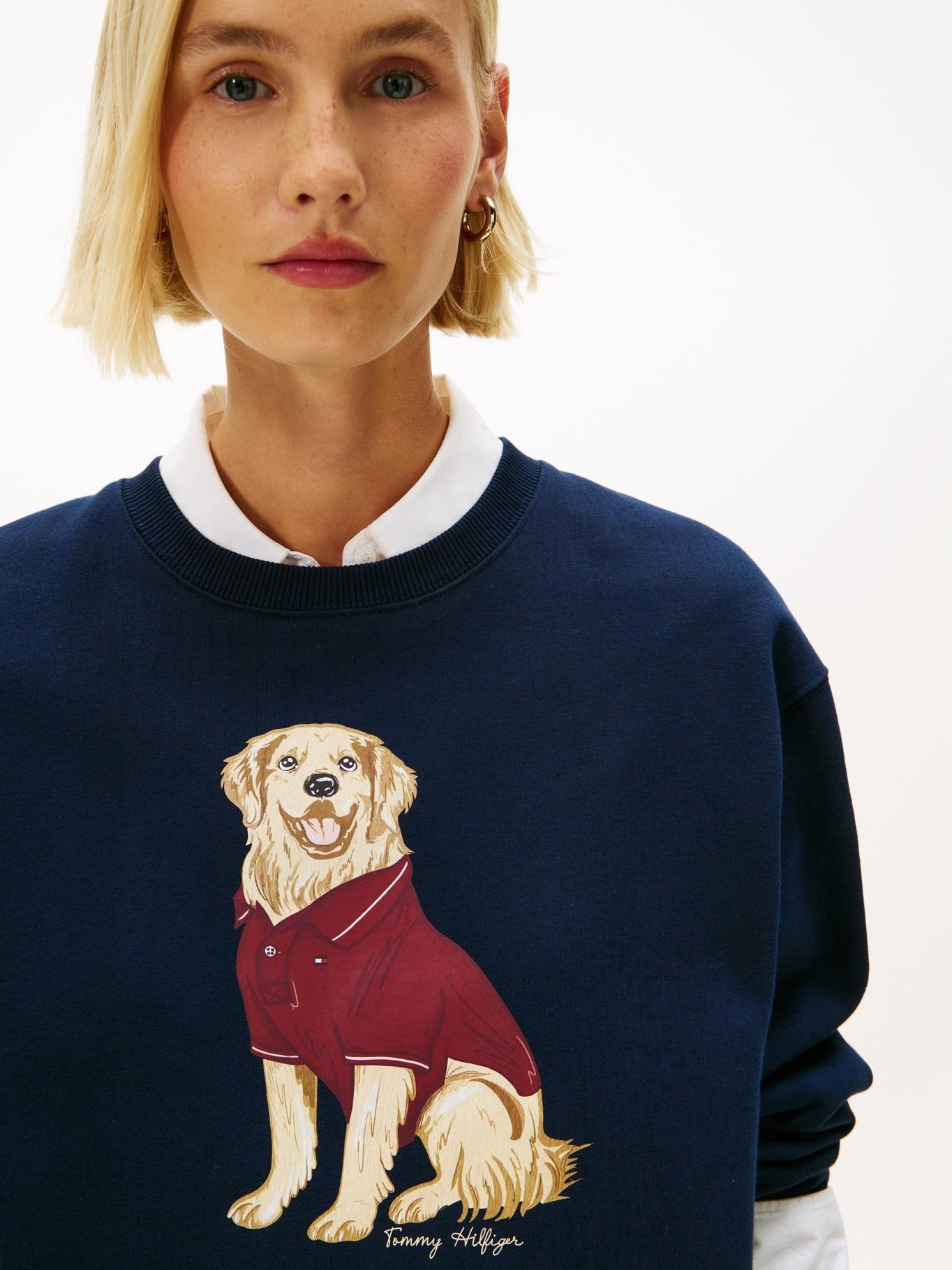 Polerón Solid Dog Logo Azul Tommy Hilfiger-3