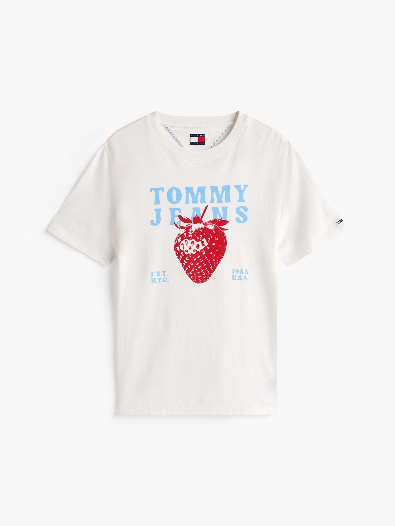 Polera Strawberry Logo Blanco YBL Tommy Jeans-5