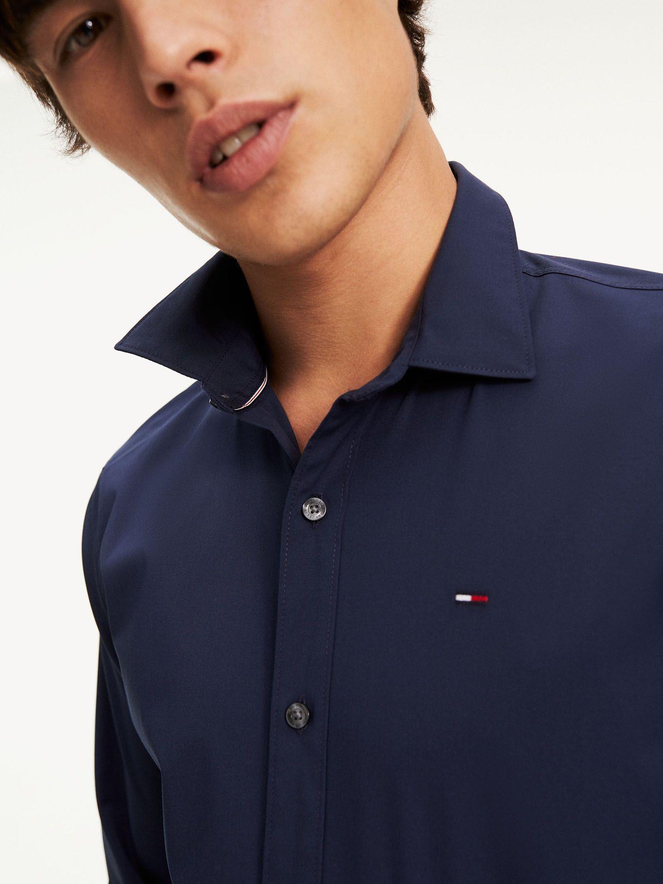 Camisa Original Con Logo Slim Fit Azul Tommy Hilfiger-2
