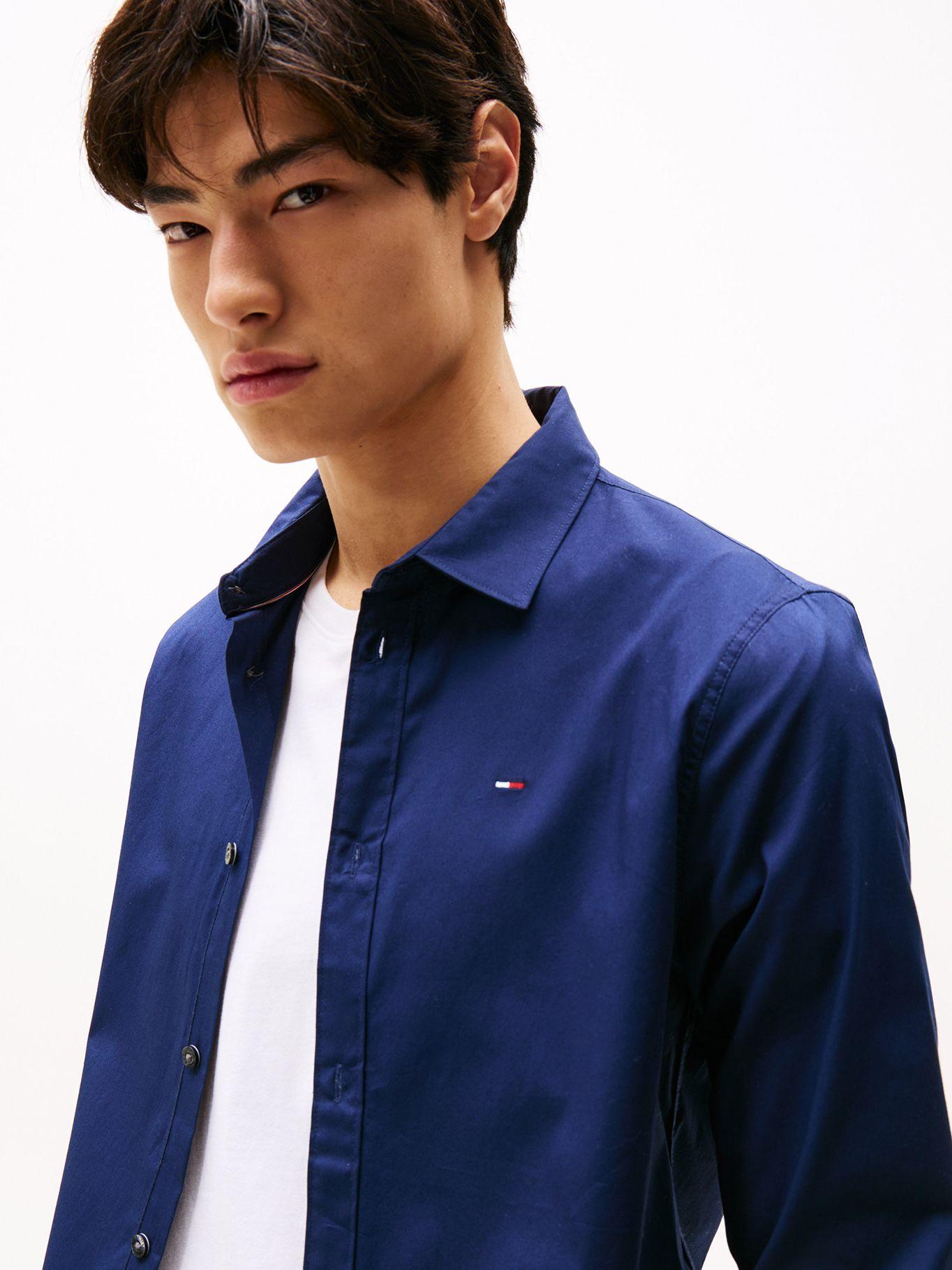 Camisa Original Con Logo Slim Fit Azul Tommy Hilfiger-3