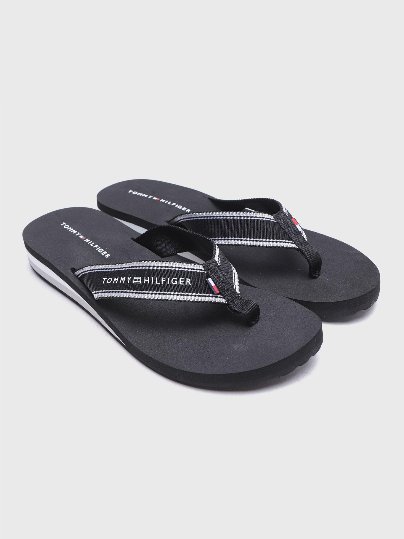 Sandalias De Playa Tj Logo Negro Tommy Hilfiger-0