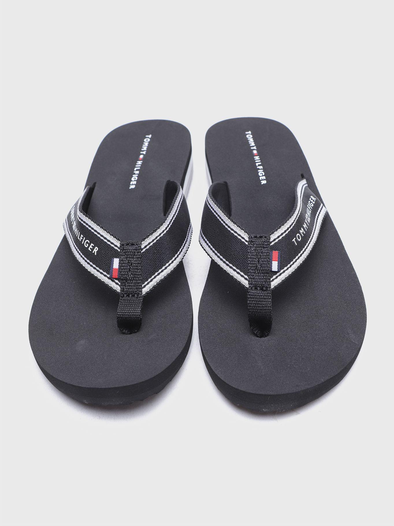 Sandalias De Playa Tj Logo Negro Tommy Hilfiger-2