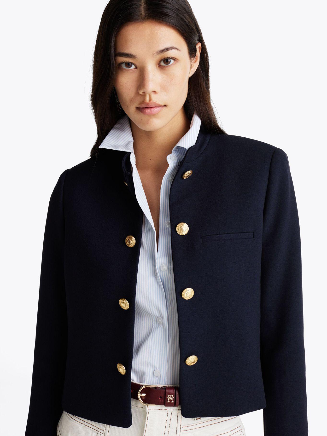Chaqueta Slin Fit De Cuello Mao Azul Tommy Hilfiger-3
