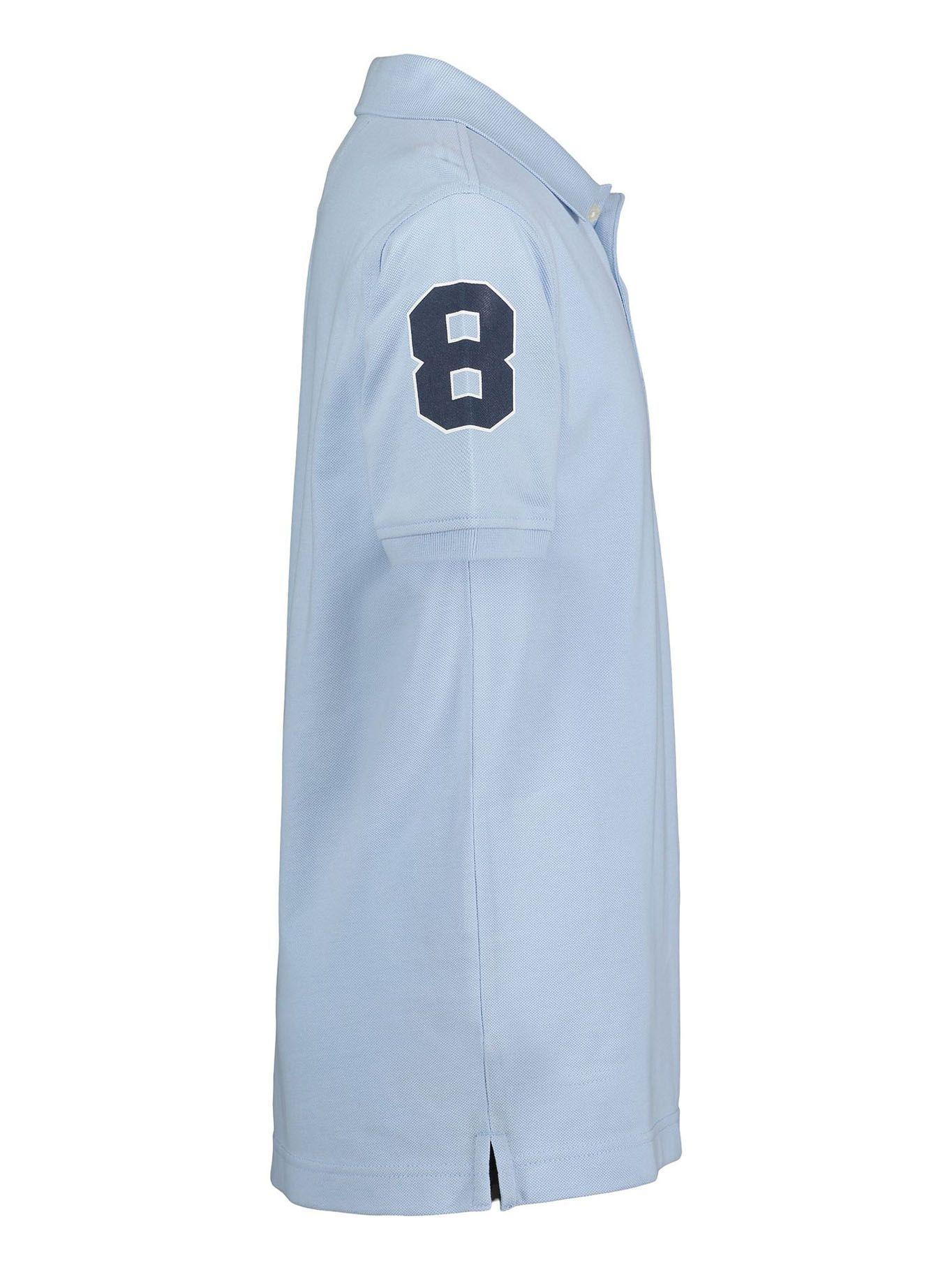 Polo Solid Con Logo Frontal Celeste Tommy Hilfiger-2