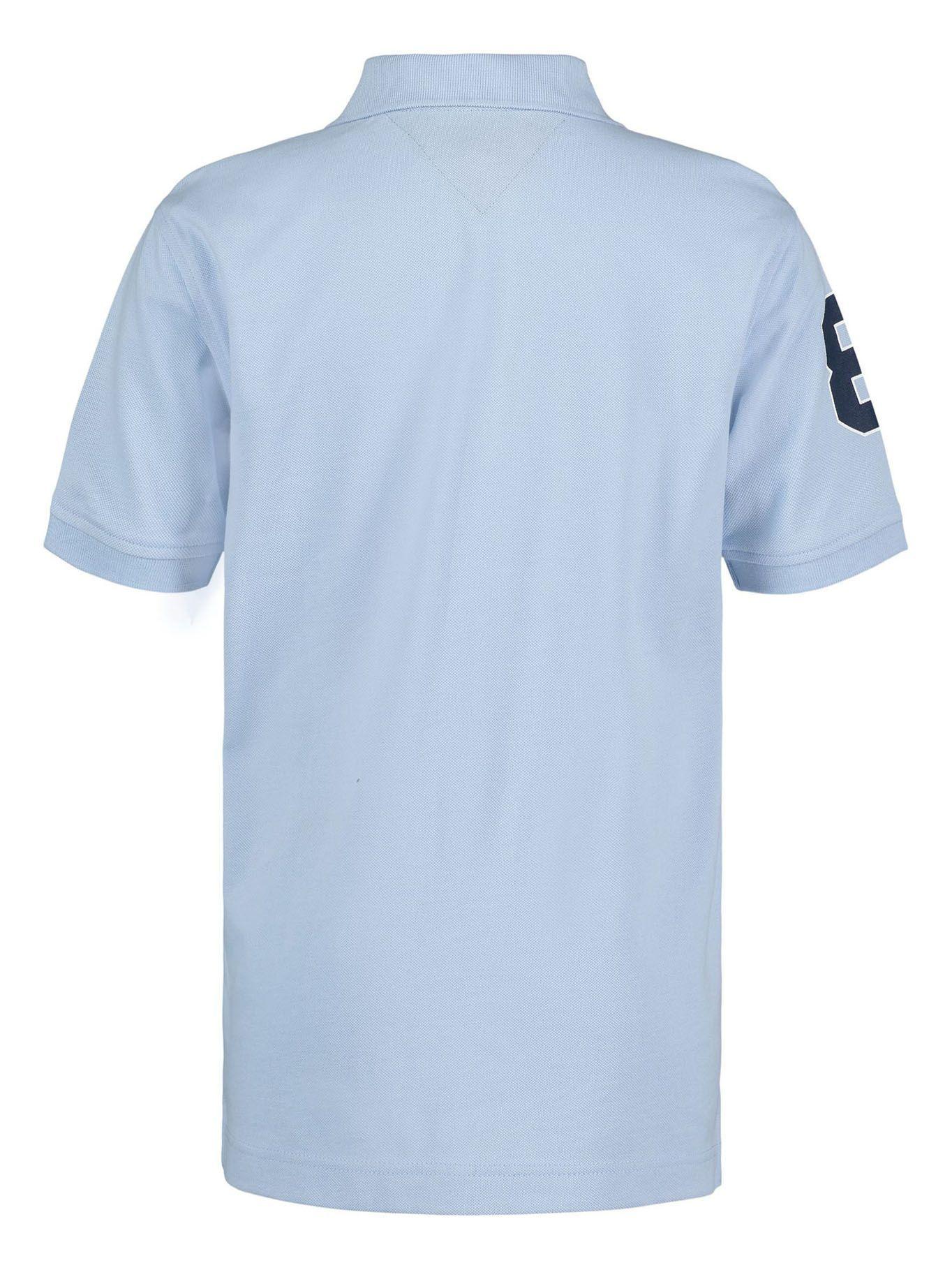 Polo Solid Con Logo Frontal Celeste Tommy Hilfiger-1