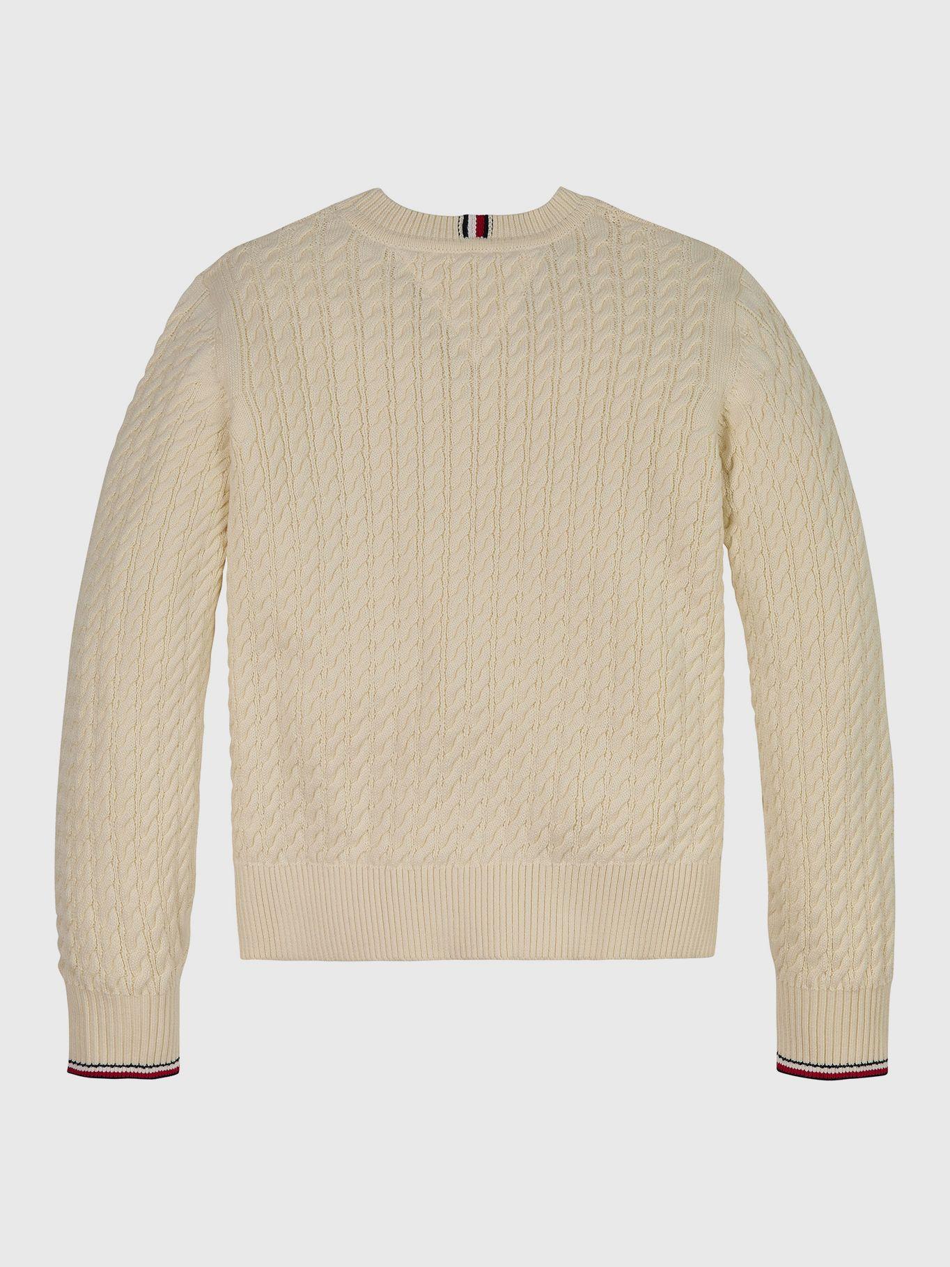 Sweater Punto Canalé Global Stripe Beige Tommy Hilfiger-1