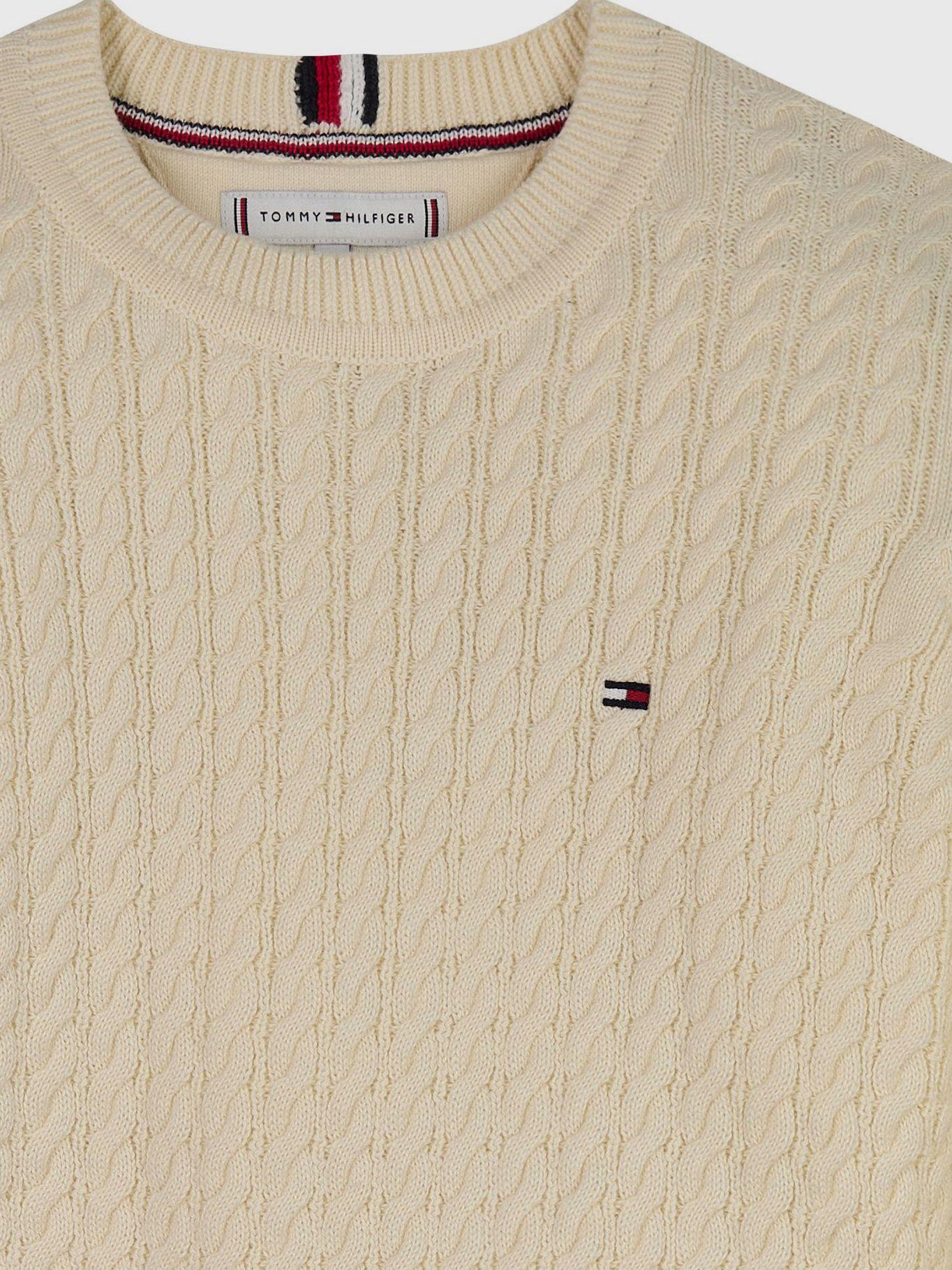 Sweater Punto Canalé Global Stripe Beige Tommy Hilfiger-2