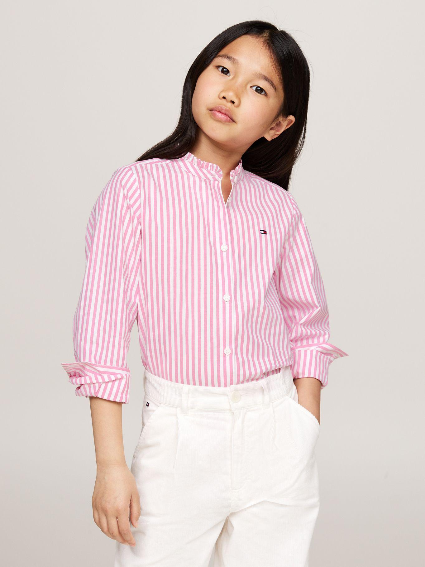 Blusa Con Cuello De Volantes Rosado Tommy Hilfiger-0