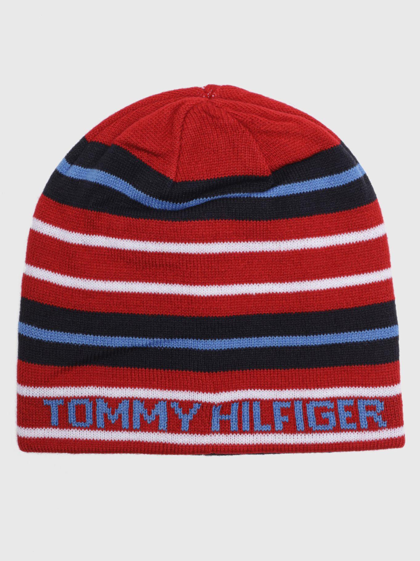 Gorro Beanie Stripe Logo Rojo Tommy Hilfiger-0