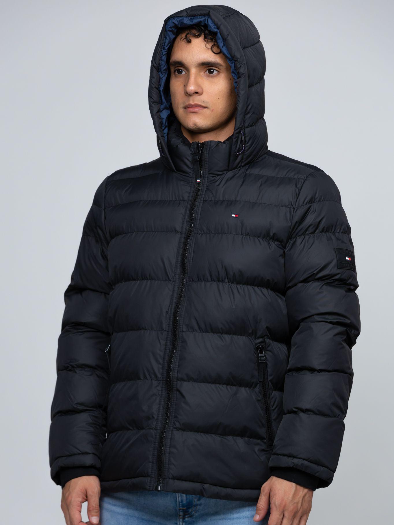 Parka Acolchada Con Gorro Negro Tommy Hilfiger-0