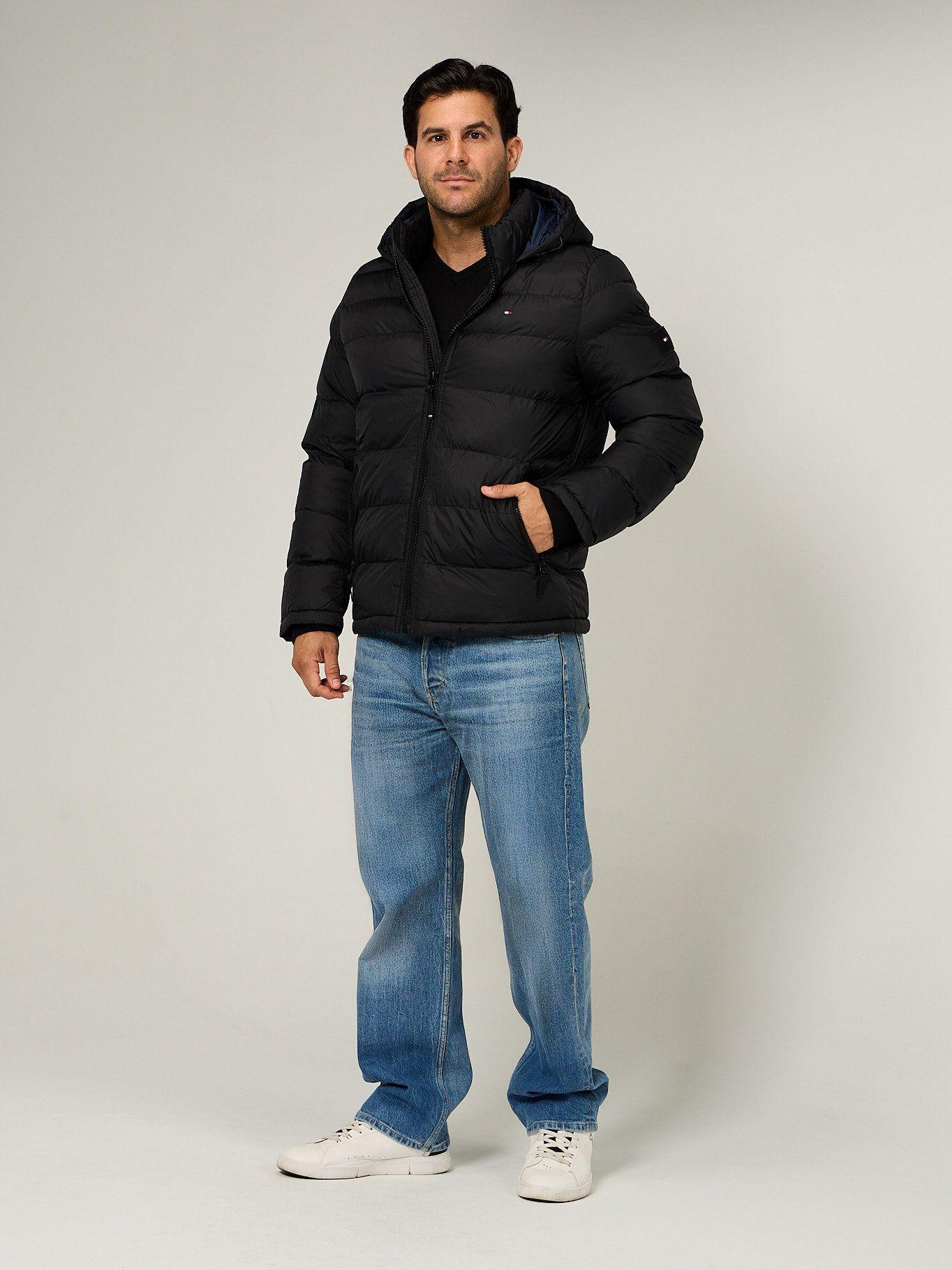 Parka Acolchada Con Gorro Negro Tommy Hilfiger-1