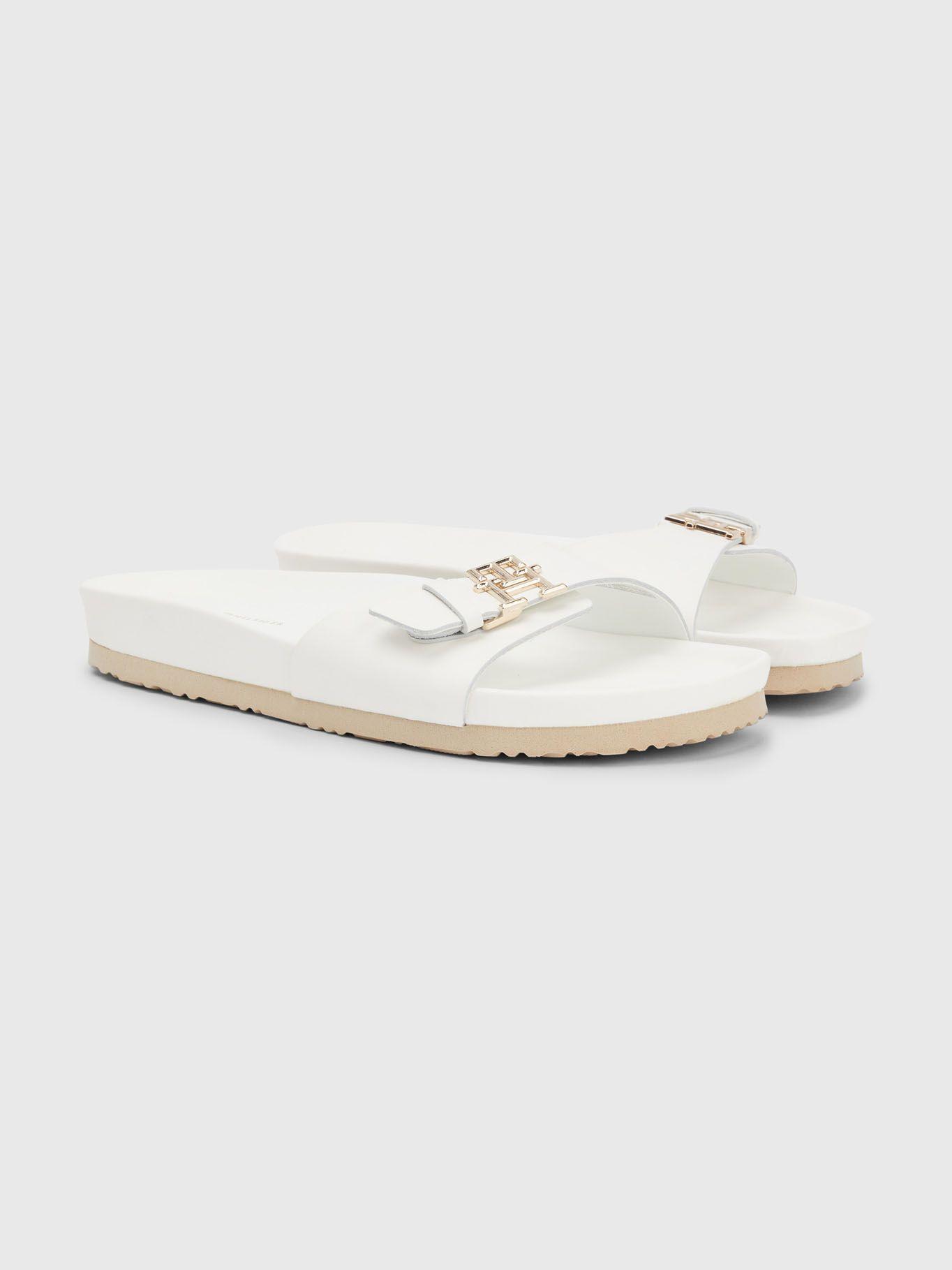 Sandalias Monogram De Cuero Blanco Tommy Hilfiger-0