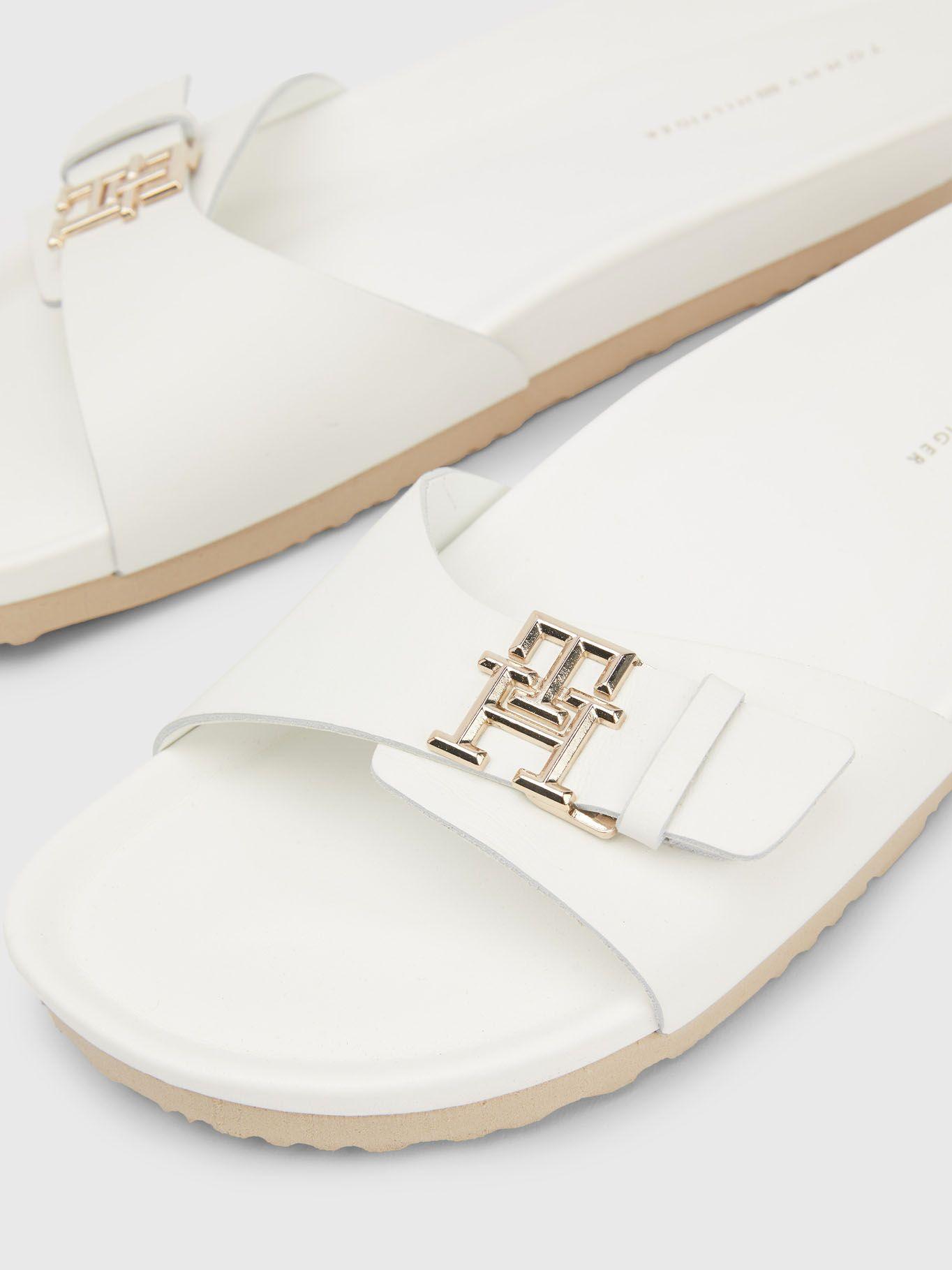 Sandalias Monogram De Cuero Blanco Tommy Hilfiger-2