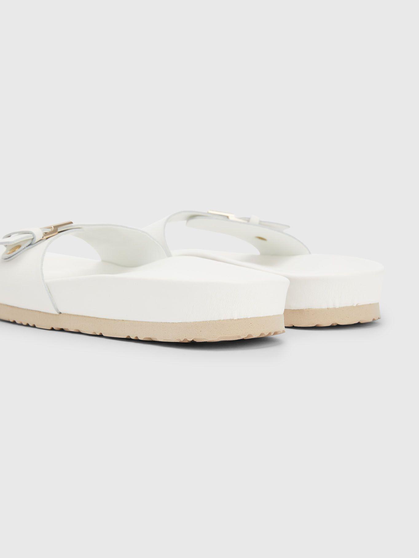 Sandalias Monogram De Cuero Blanco Tommy Hilfiger-1