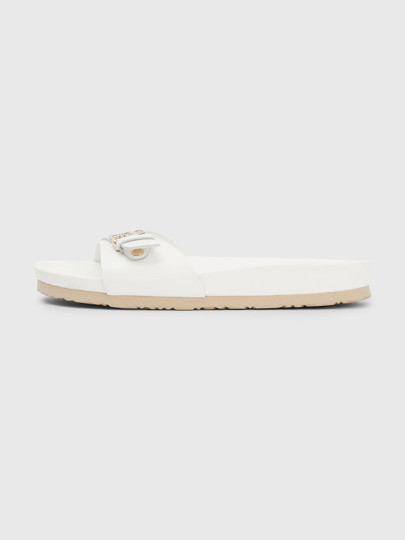 Sandalias Monogram De Cuero Blanco Tommy Hilfiger-4