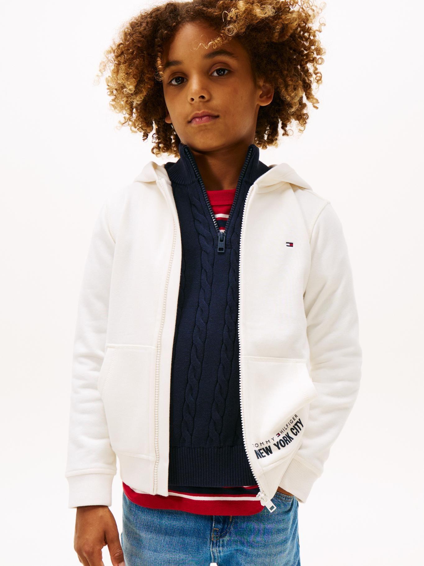 Polerón Hoodie Con Cierre Blanco Tommy Hilfiger-0