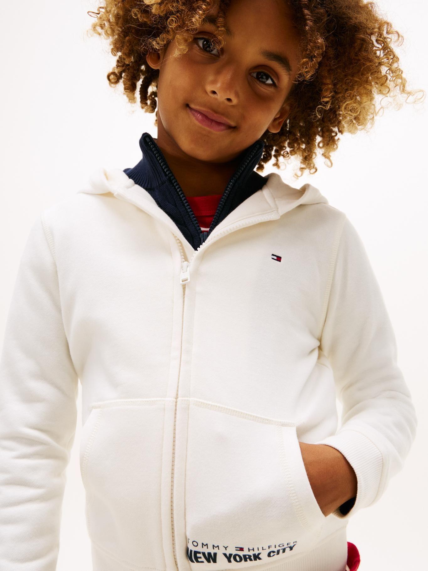 Polerón Hoodie Con Cierre Blanco Tommy Hilfiger-3